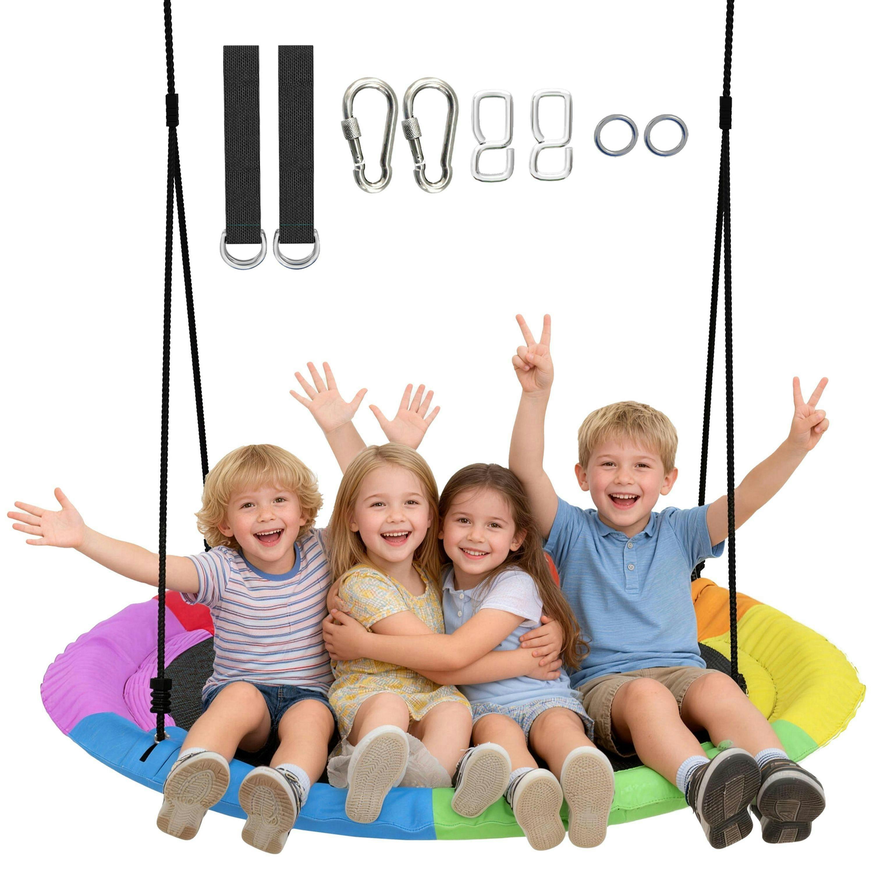 AIYAPLAY Nest Swing Heavy Duty 300kg Waterproof 120 cm Rainbow , view 2 of 6