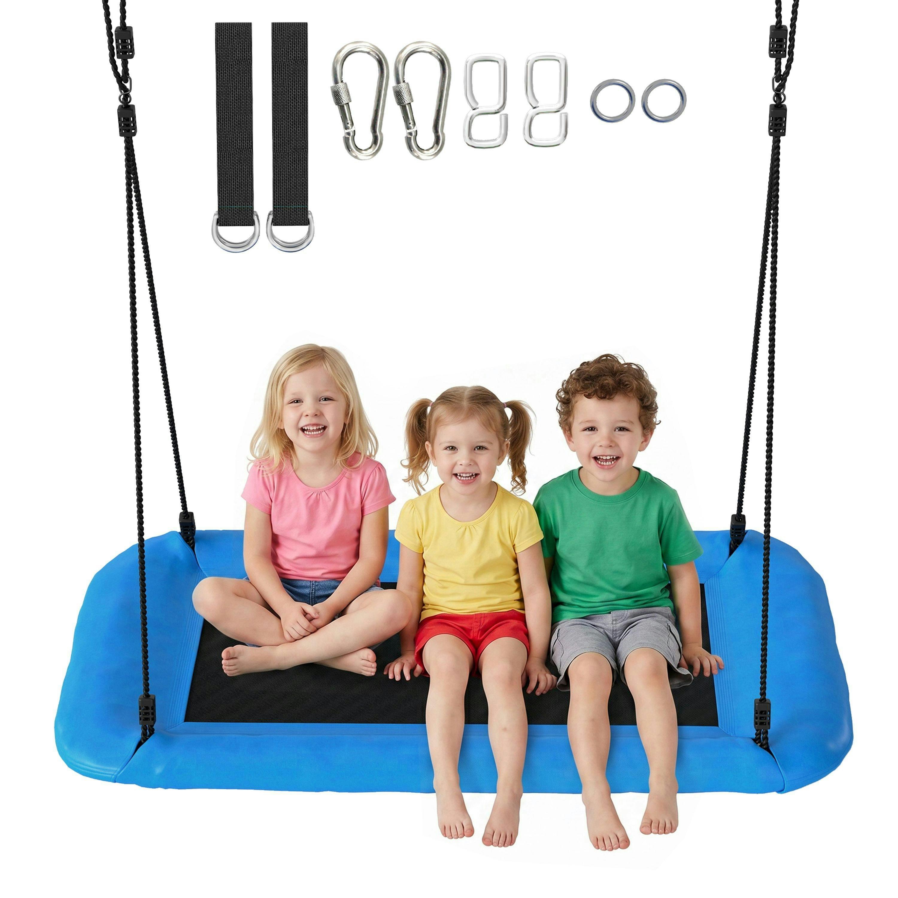 AIYAPLAY Nest Swing with Adjustable Ropes for Kids, Blue , view 2 of 6