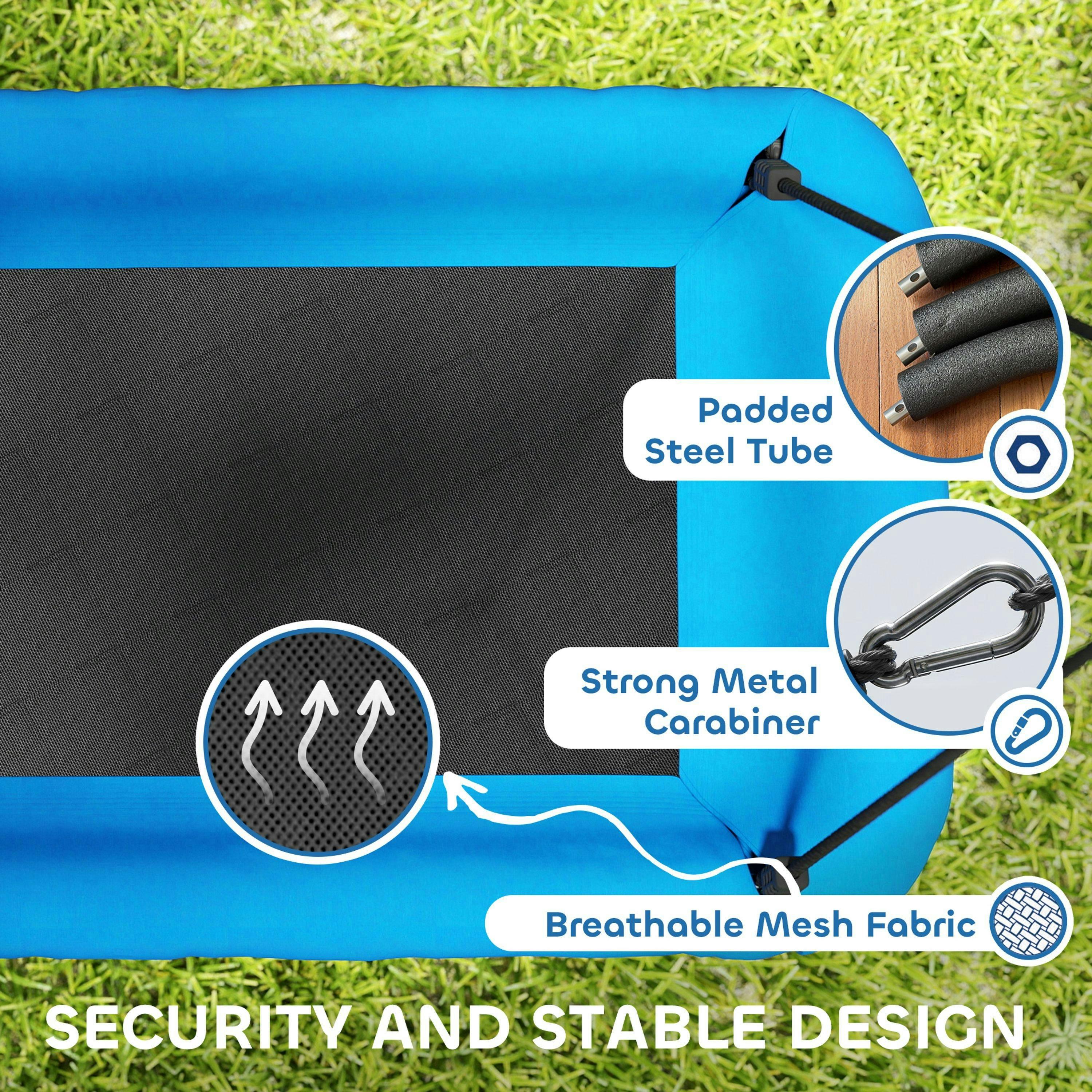 AIYAPLAY Nest Swing with Adjustable Ropes for Kids, Blue , view 4 of 6