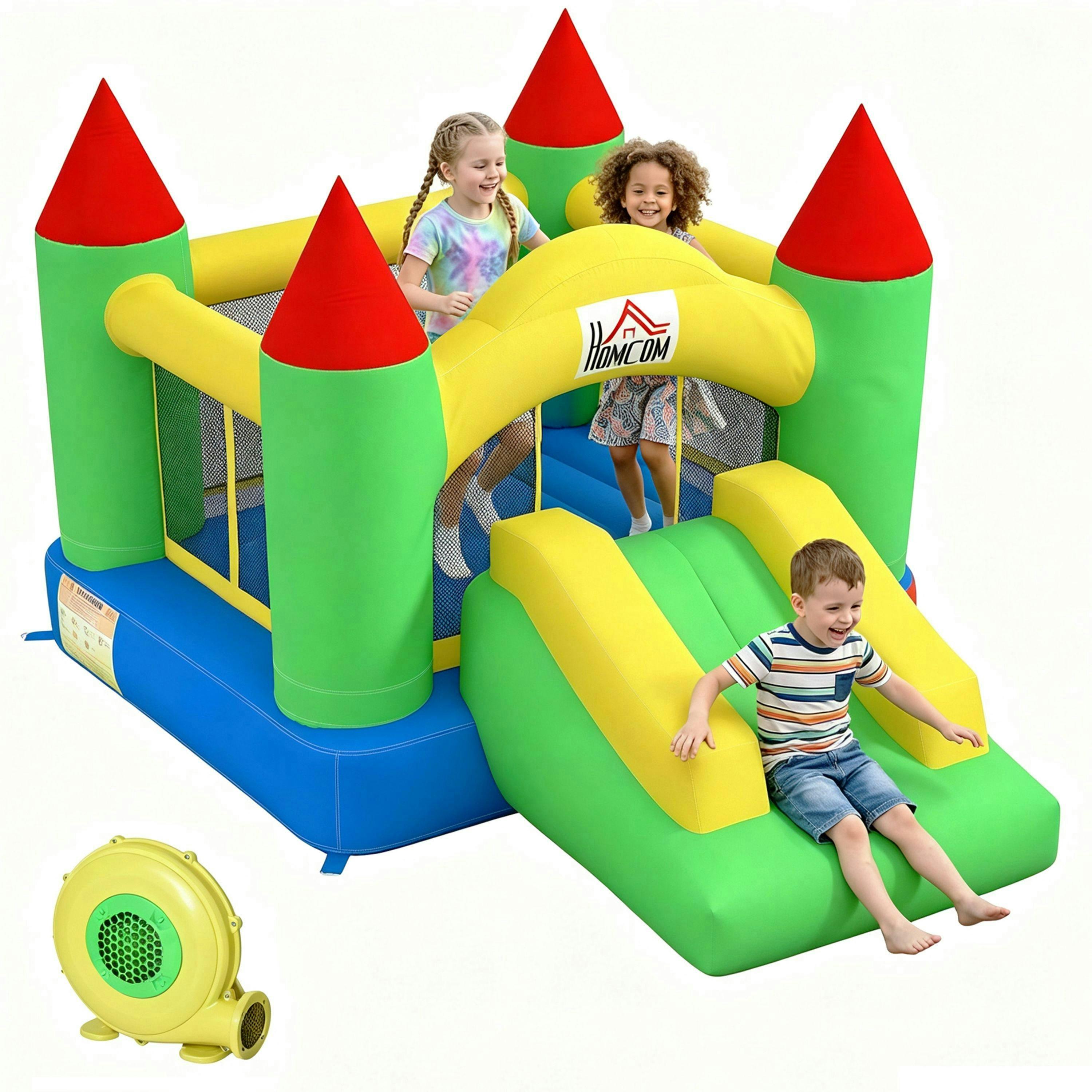 HOMCOM Bouncy Castle with Slide Inflatable Bouncer Kids Jumper Bounce Castle , view 2 of 6