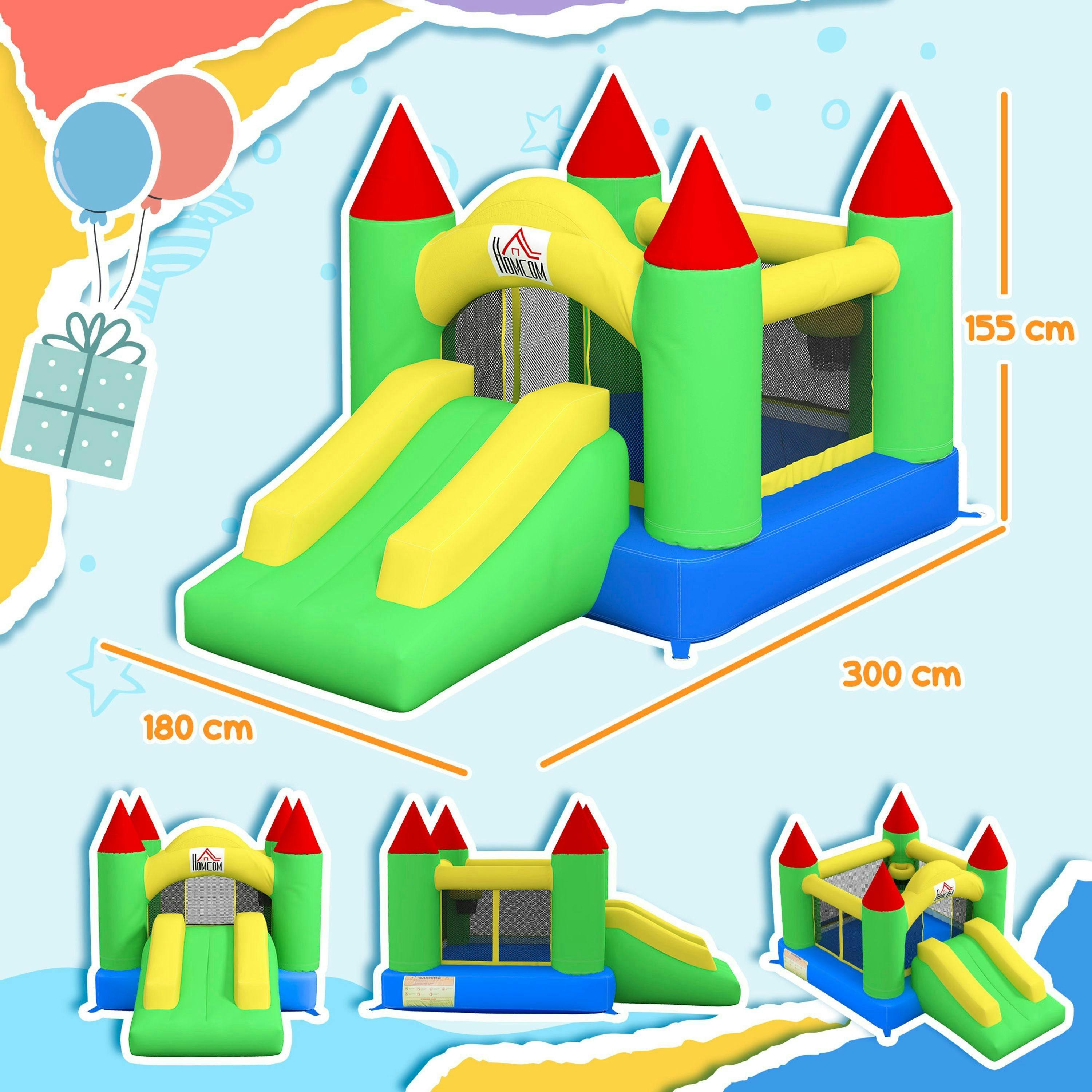 HOMCOM Bouncy Castle with Slide Inflatable Bouncer Kids Jumper Bounce Castle , view 3 of 6