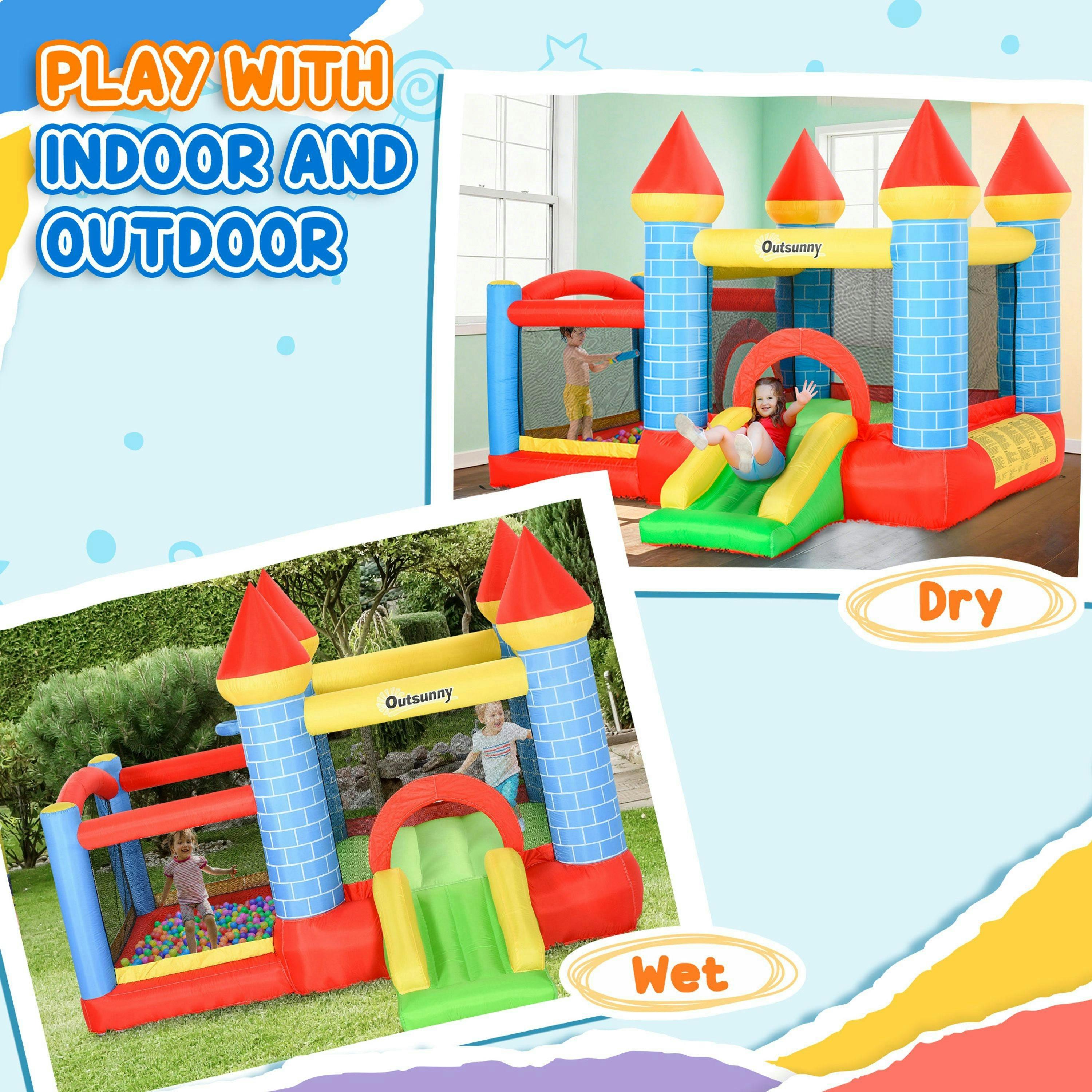 Outsunny Bouncy Castle W/ Fun Features, Blower, Multicoloured , view 4 of 6