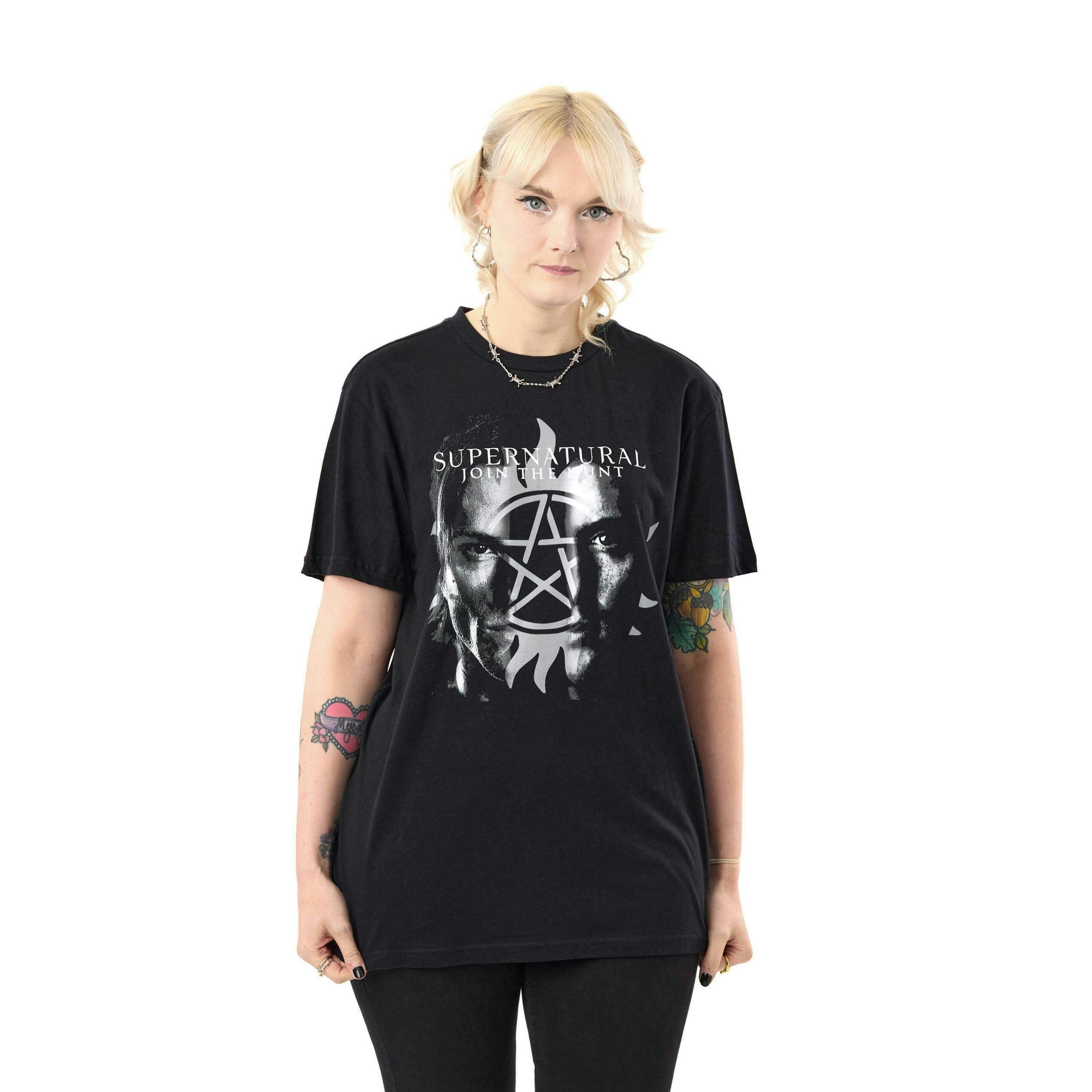 Supernatural Mens Black Join The Hunt Short Sleeved T-Shirt by Vanilla Underground , view 1 of 1