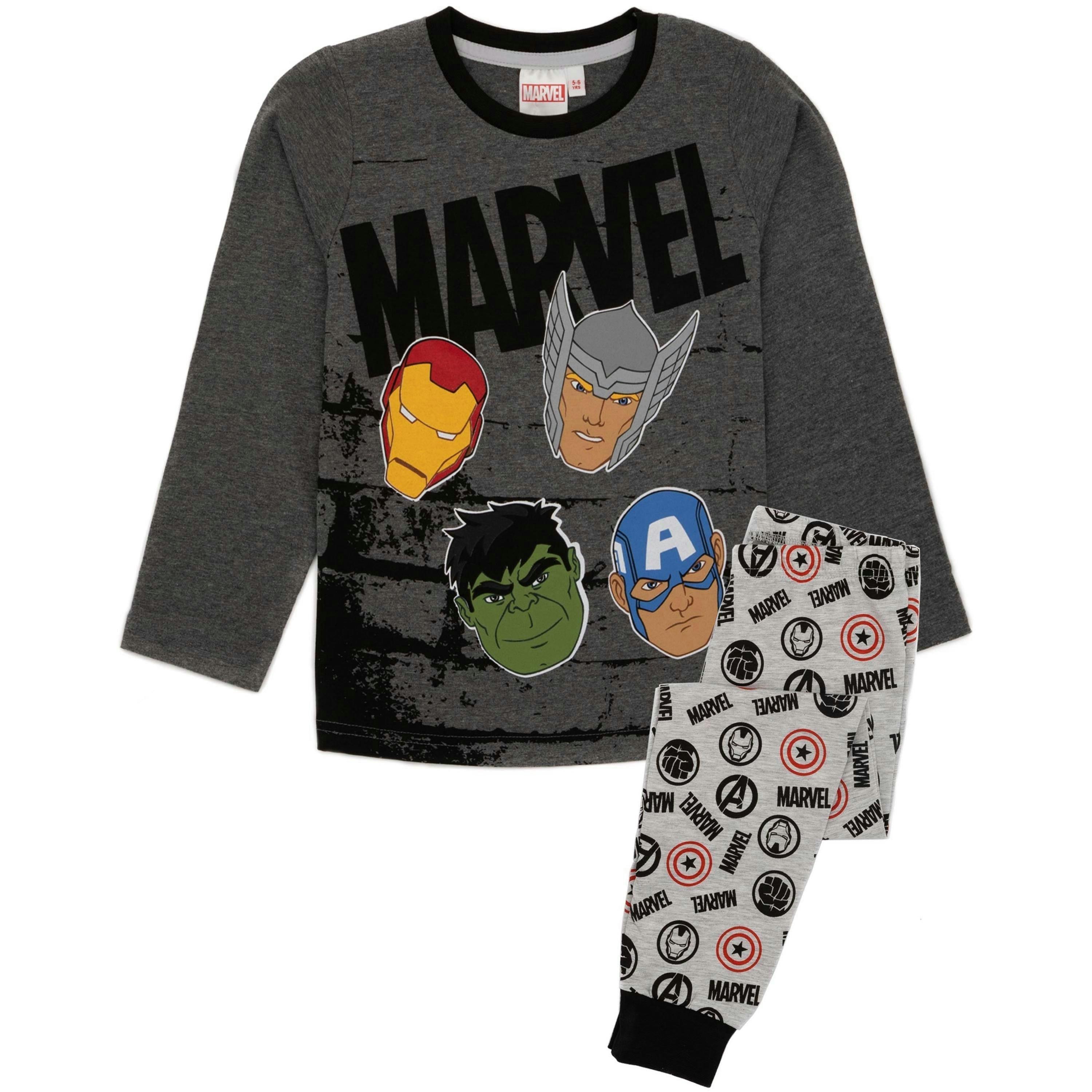 Marvel Avengers BoysGrey Long Sleeve Long Leg Pyjama Set by Vanilla Underground , view 1 of 1
