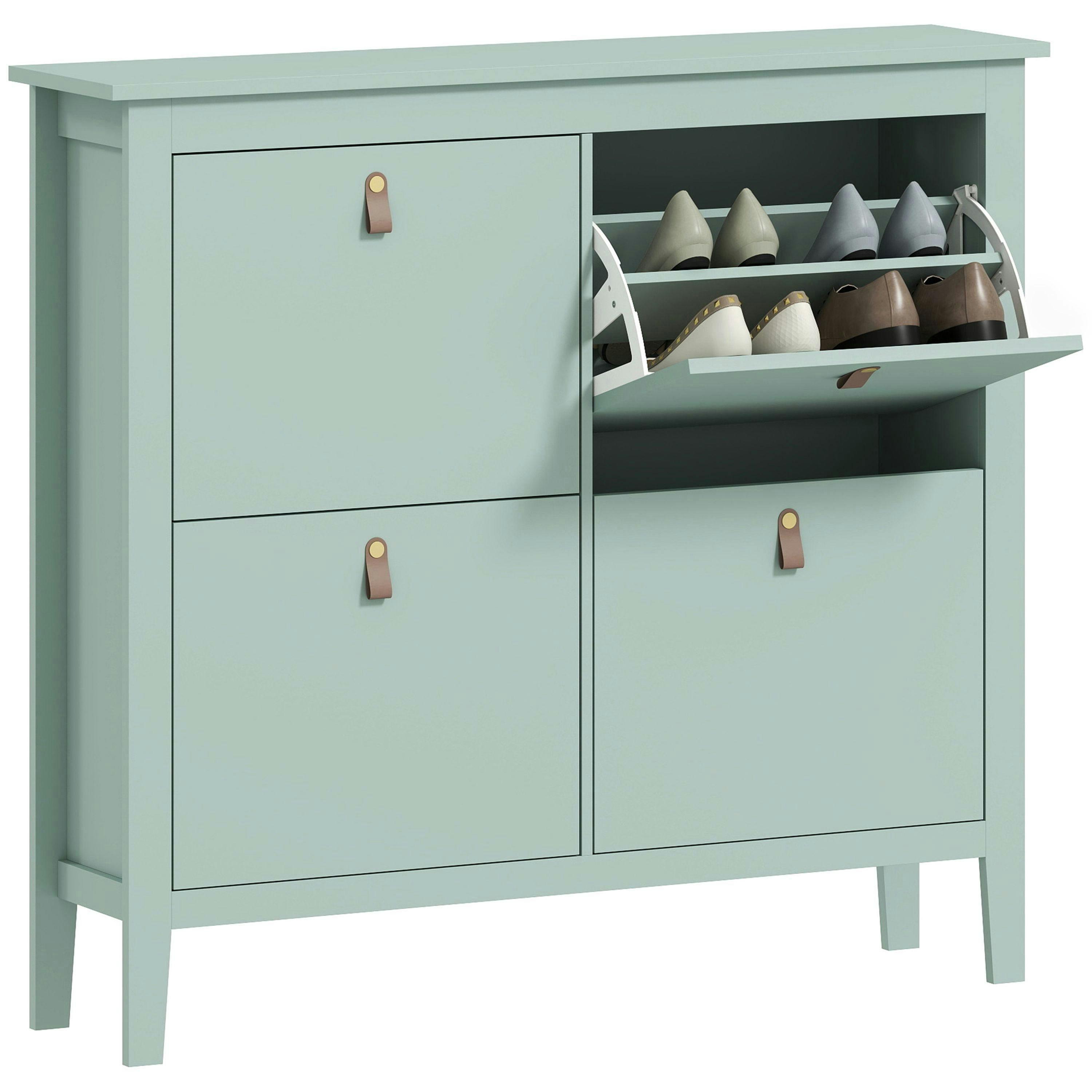 HOMCOM 3 Drawer Shoe Cabinet with Flip Doors for Hallway, Entryway , view 2 of 5