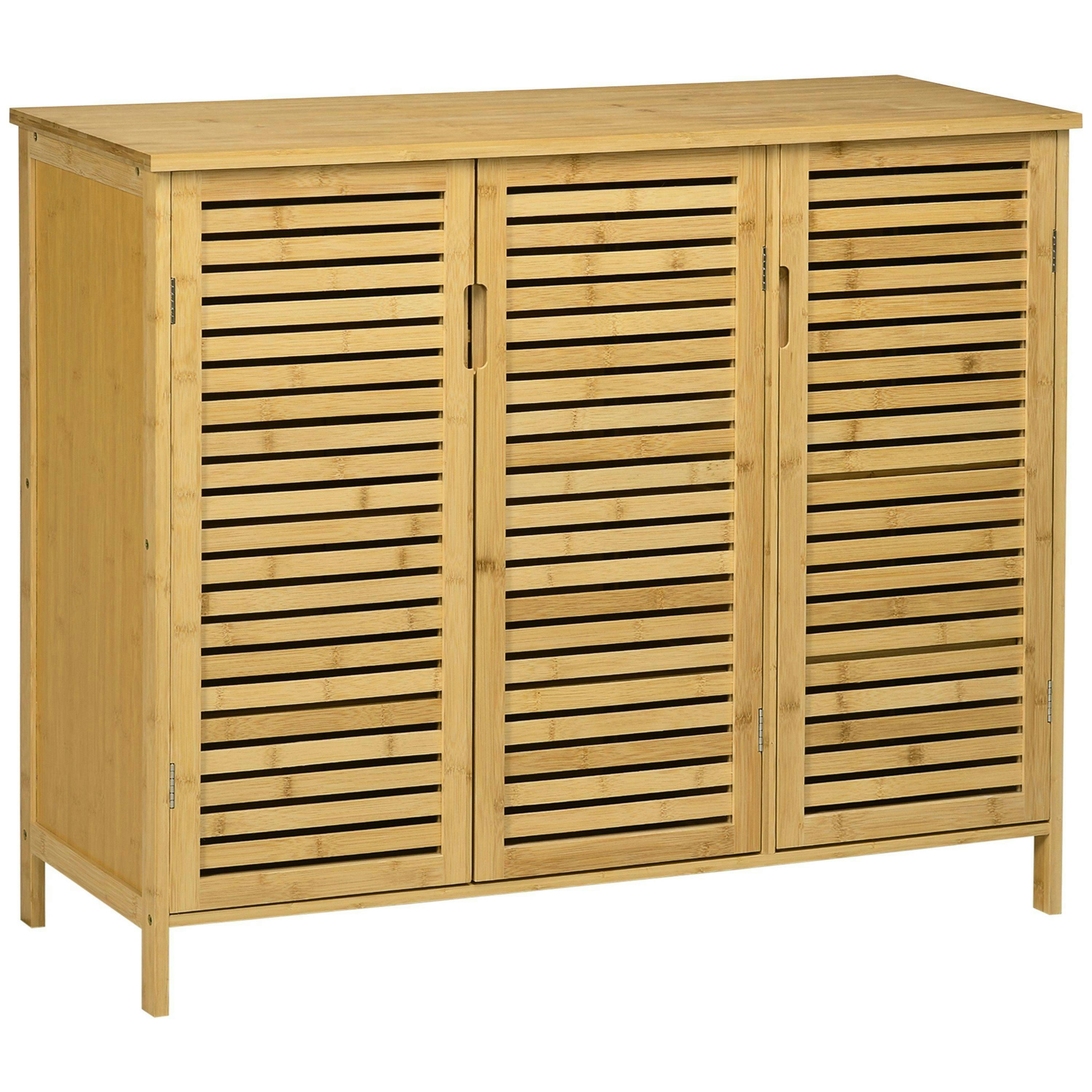 HOMCOM Rustic Shoe Cabinet, Shoe Storage Cabinet for 16 pairs of shoes , view 2 of 5