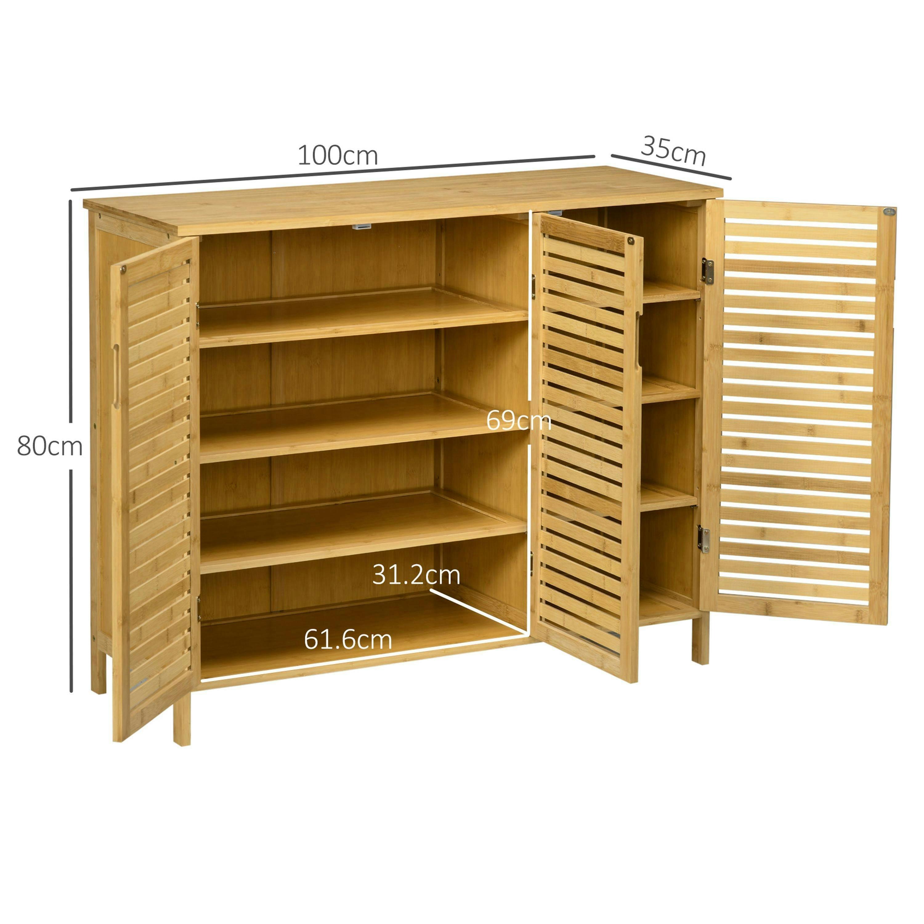 HOMCOM Rustic Shoe Cabinet, Shoe Storage Cabinet for 16 pairs of shoes , view 3 of 5