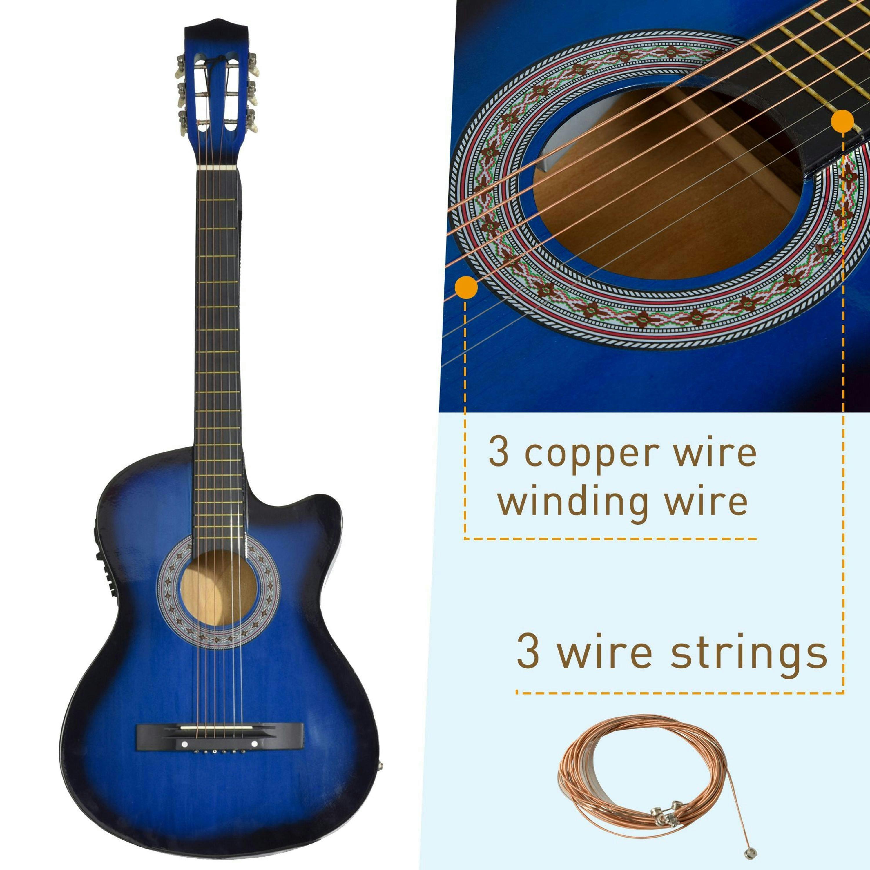 HOMCOM Beginner Acoustic Electric Cutaway Guitar Adult Junior Guitar , view 4 of 5