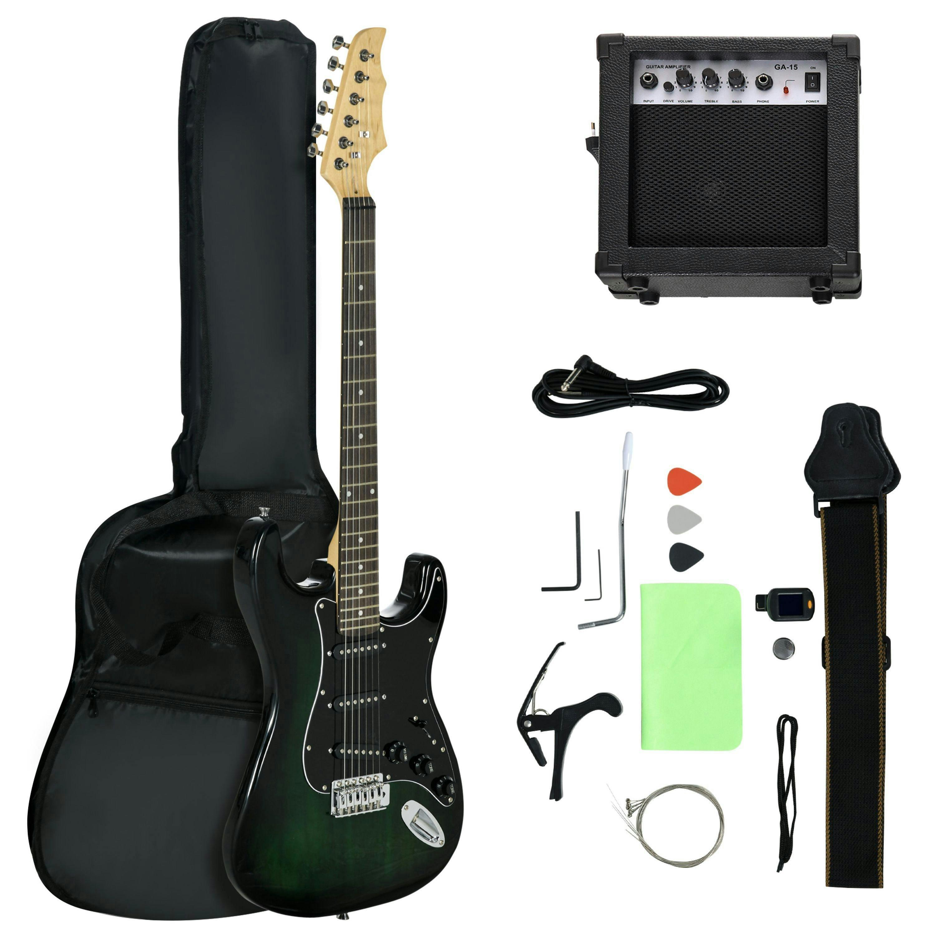 SPORTNOW Six-String Electric Guitar w/ 15W Amp, Digital Turner, Picks, Bag , view 2 of 5