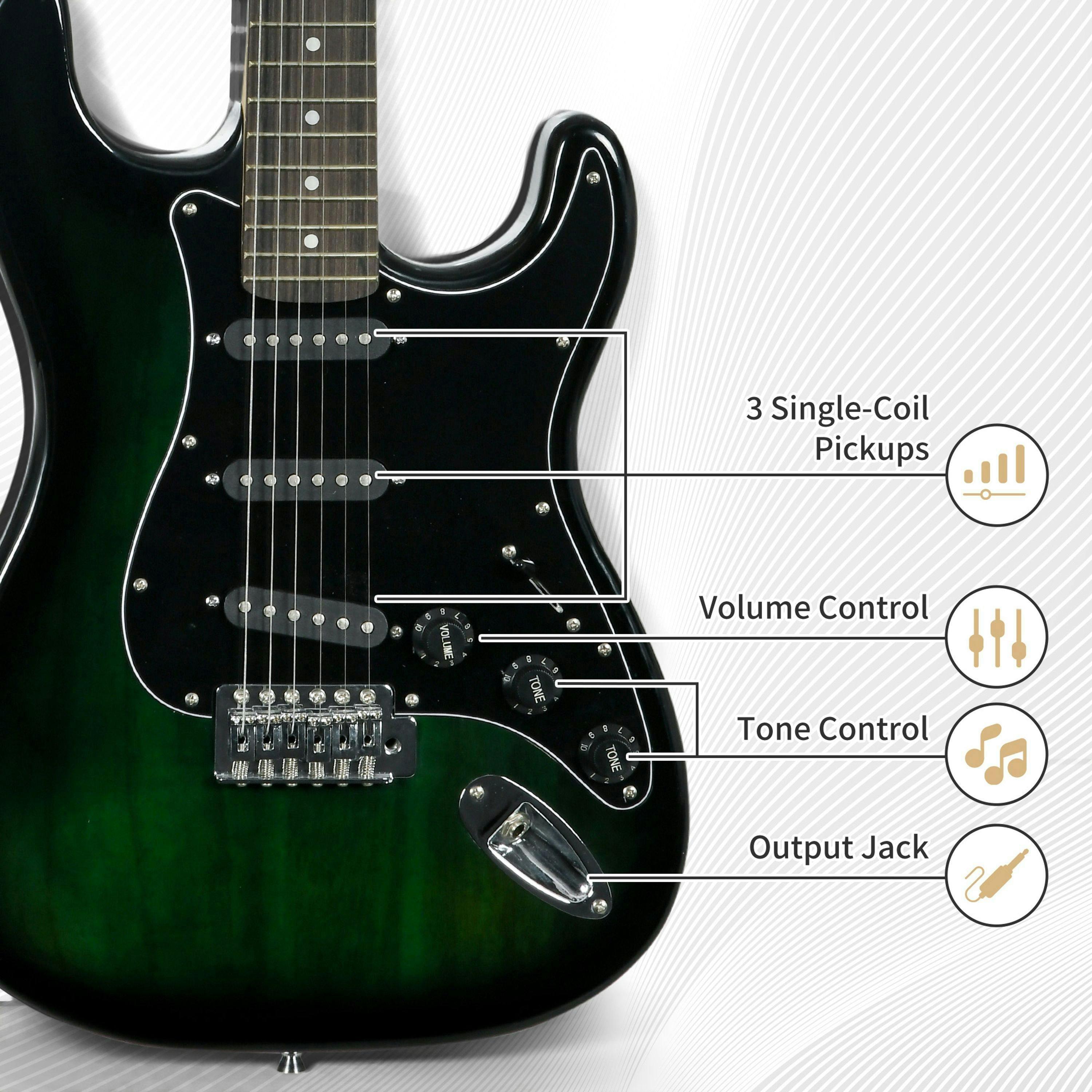 SPORTNOW Six-String Electric Guitar w/ 15W Amp, Digital Turner, Picks, Bag , view 5 of 5