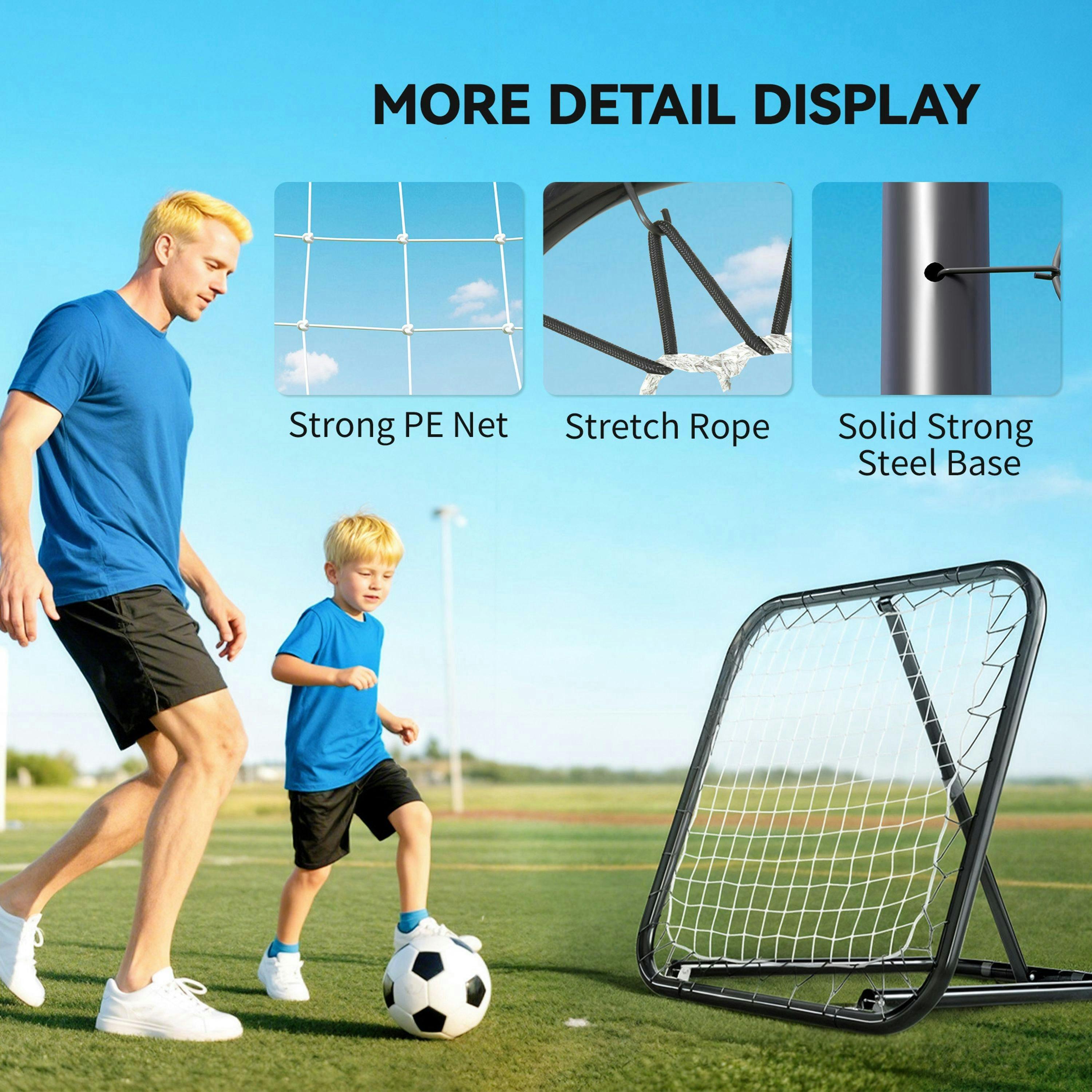 HOMCOM Angle Adjustable Rebounder Net Goal Training Set Football, Baseball , view 4 of 5