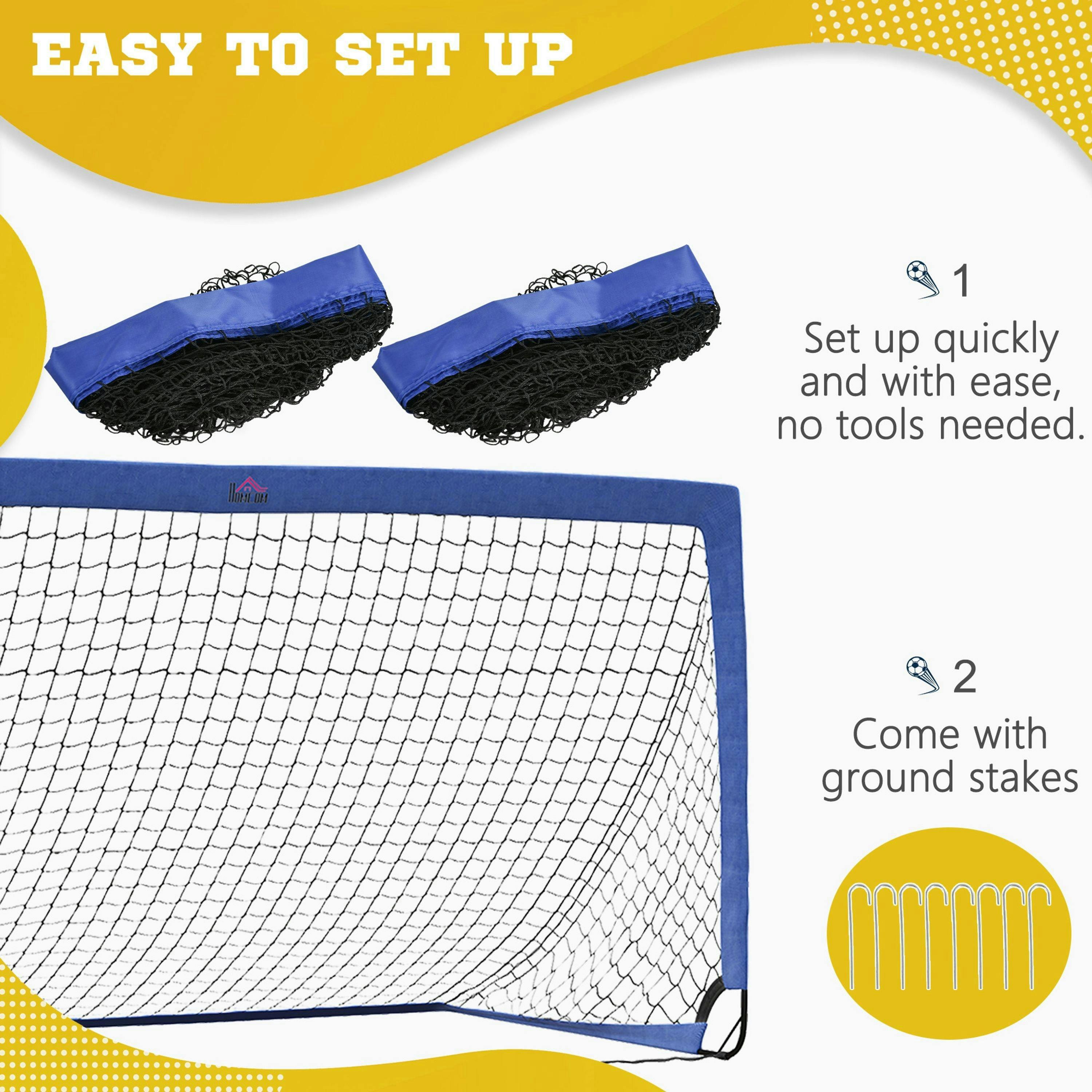 HOMCOM Football Goal Folding Outdoor with All Weather Net 6'x3' , view 4 of 5
