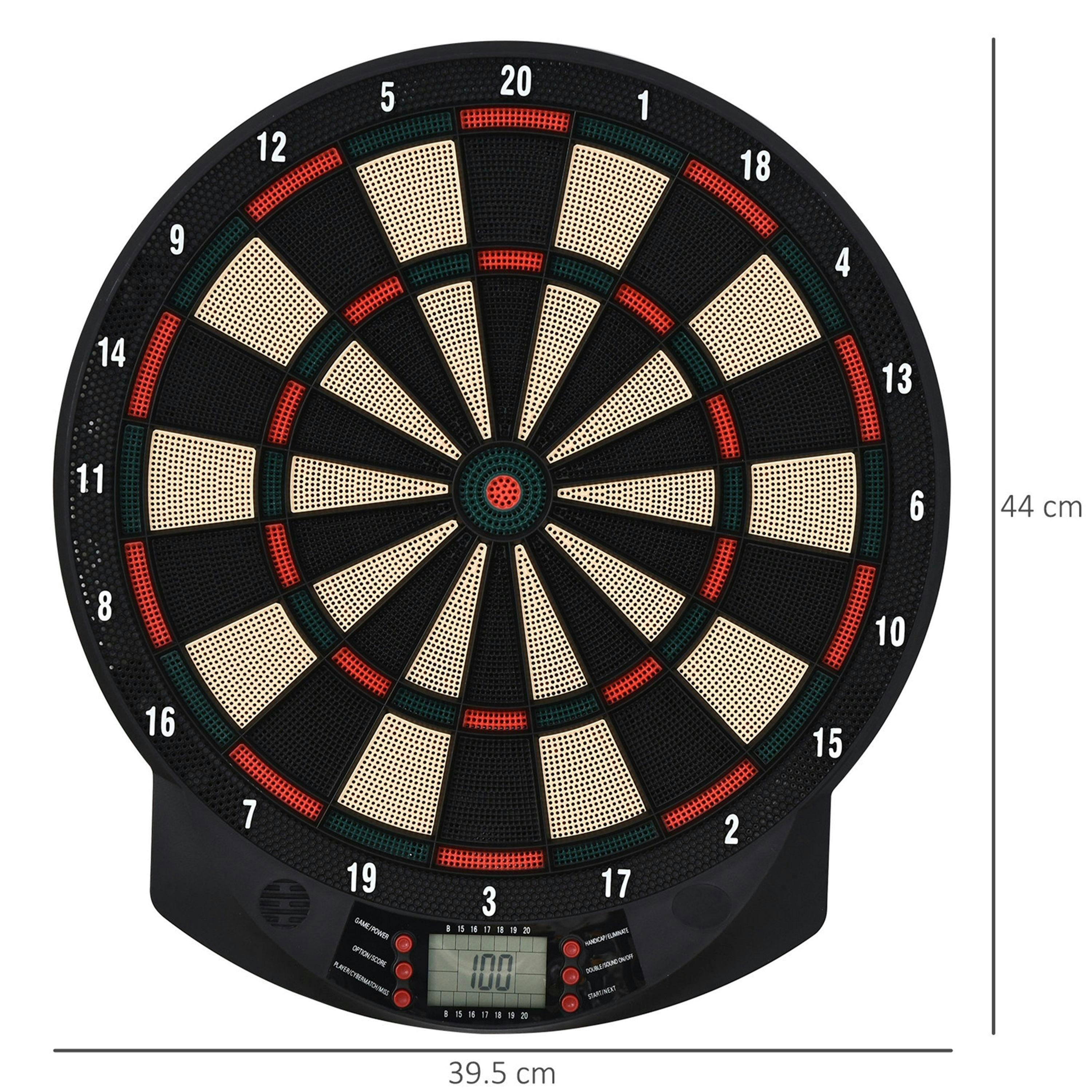 HOMCOM Electronic Dartboard 26 Games,185 Variations with 6 Darts Ready-to-Play , view 3 of 5