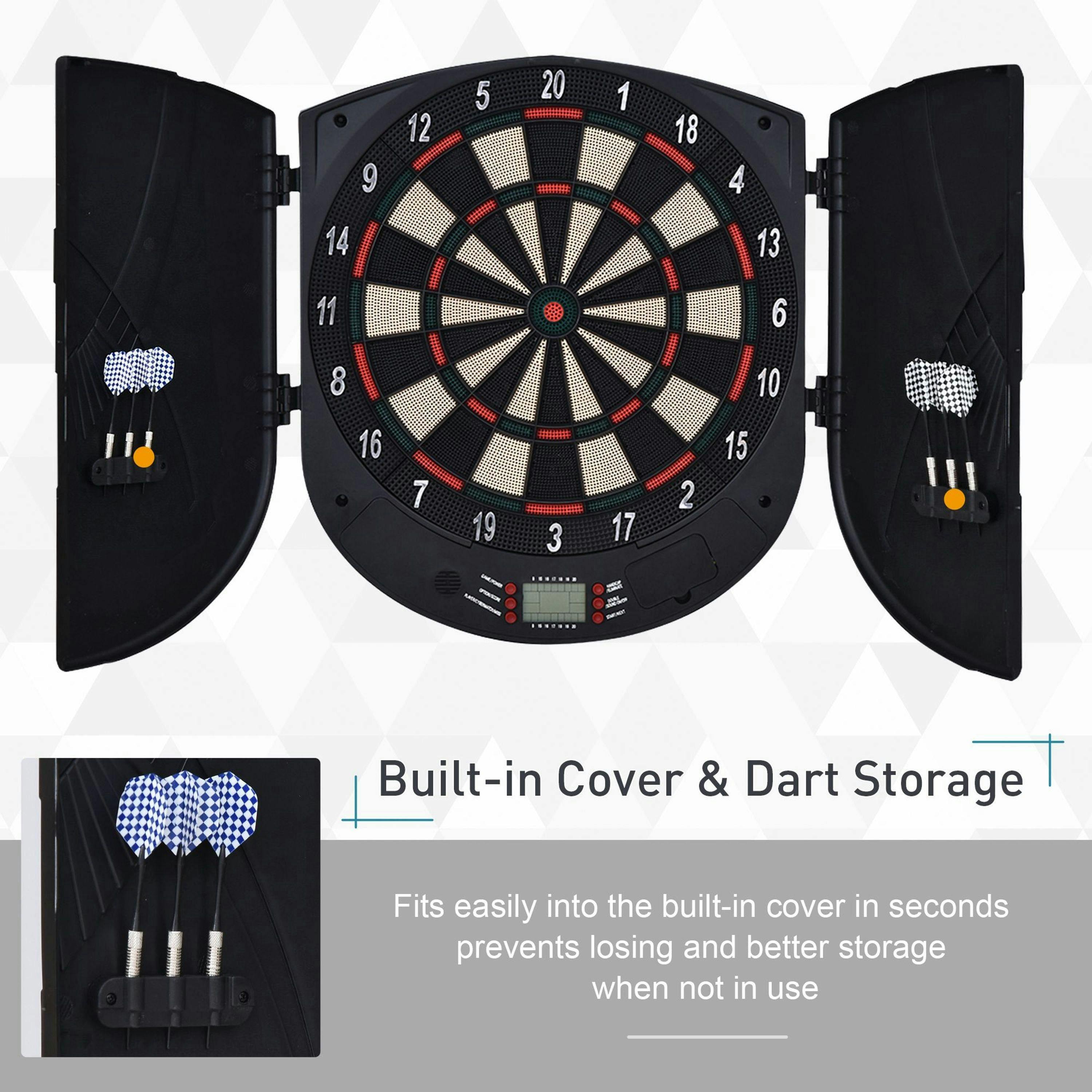 HOMCOM  Electronic Dartboard Set 26 Games and 185 Variations with 6 Darts , view 5 of 5