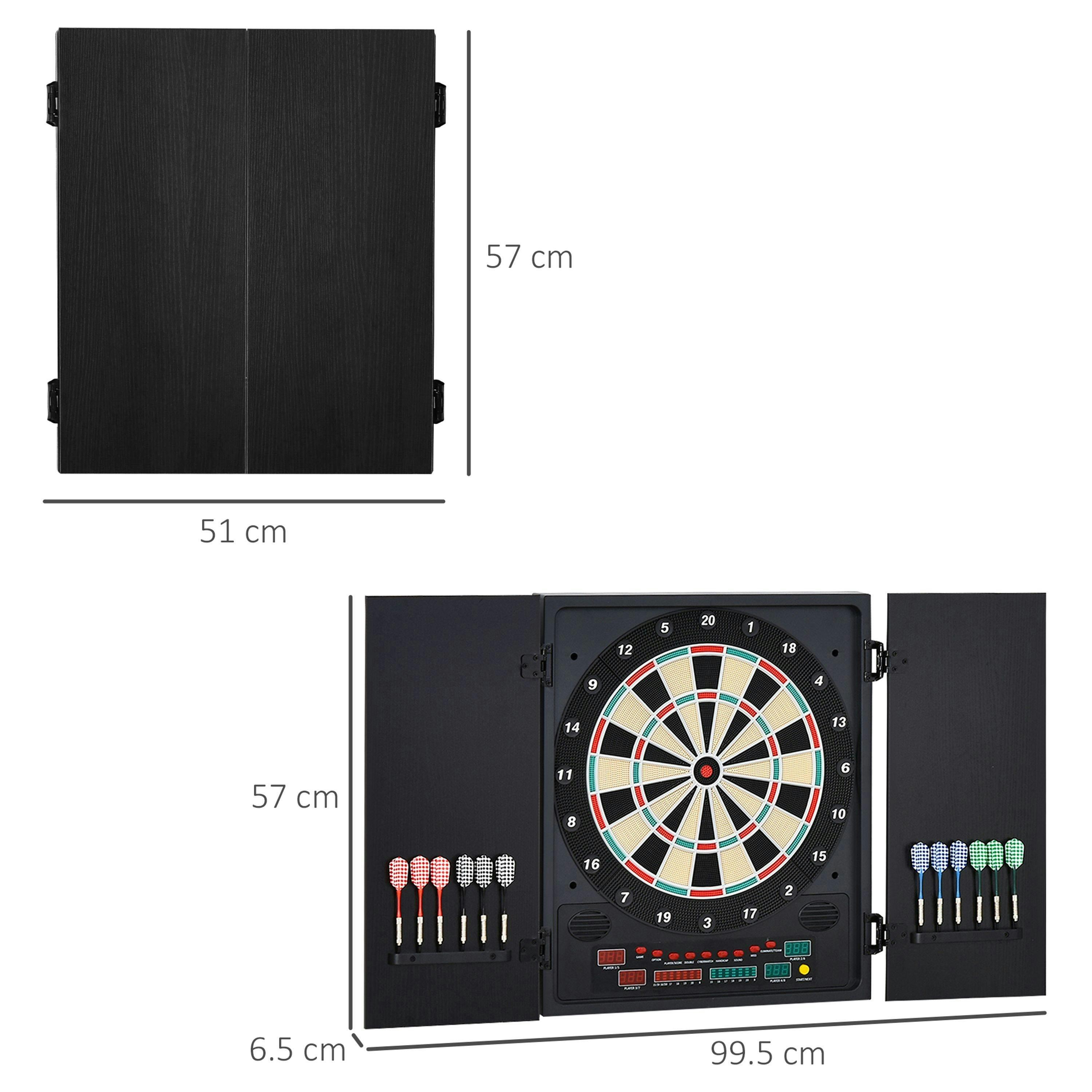 HOMCOM Electronic Dartboard In Case LED Scoreboard w/ 12 Darts 30 Heads Cabinet , view 3 of 5