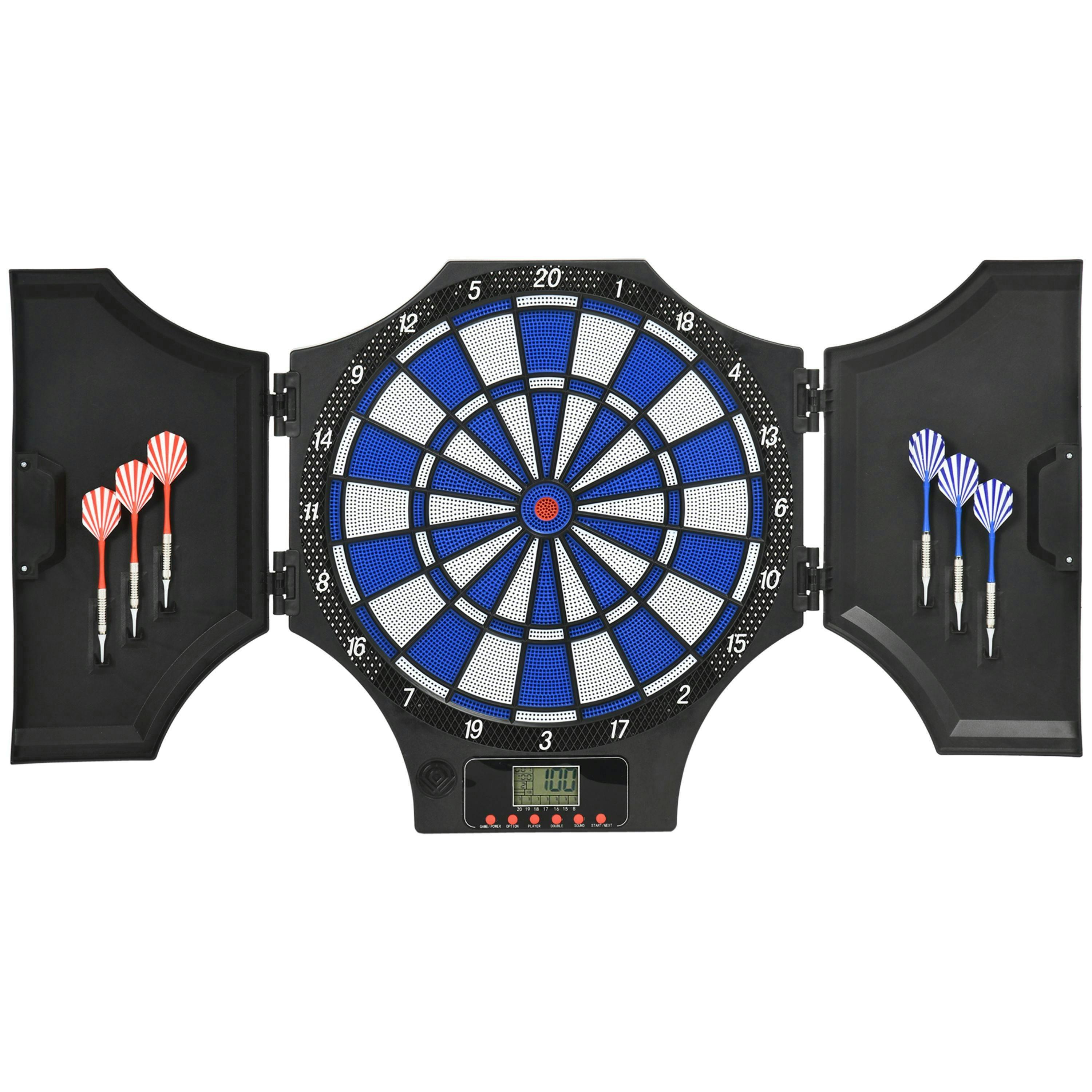 SPORTNOW Electronic Dartboard Set with Cabinet, 31 Games, for 8 Players , view 2 of 5