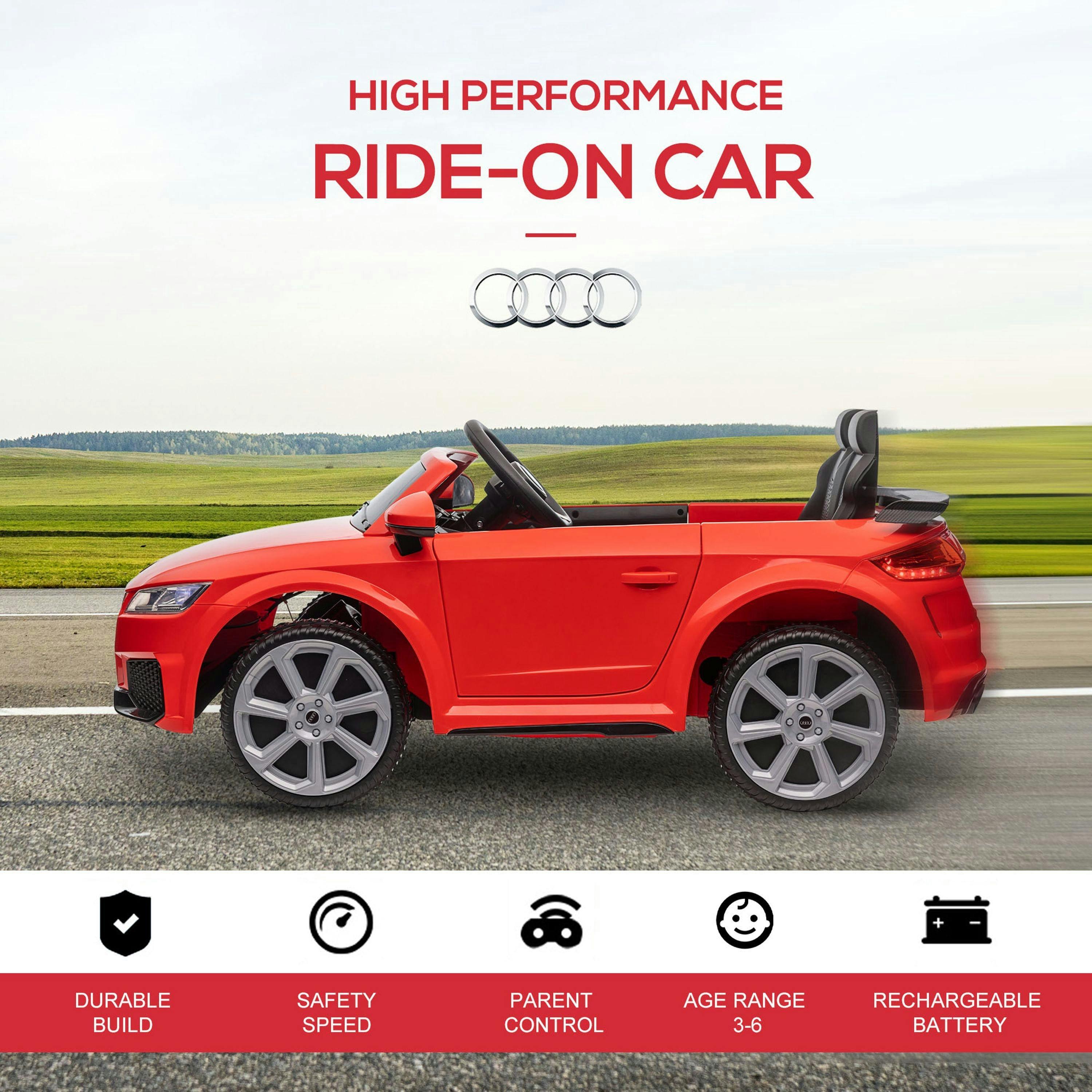 HOMCOM Audi TT RS Licensed 12V Kids' Electric Ride on Car for Kids , view 6 of 6
