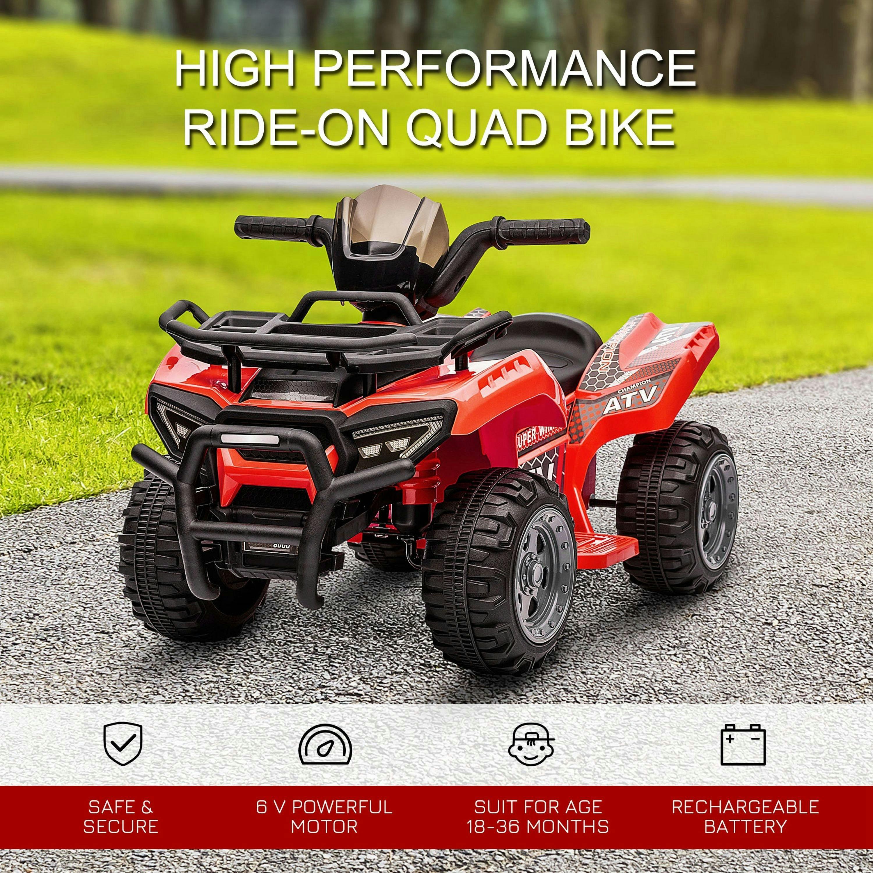 HOMCOM 6V Kids Electric Ride on Car Toddlers Quad Bike 18-36 Months , view 4 of 6