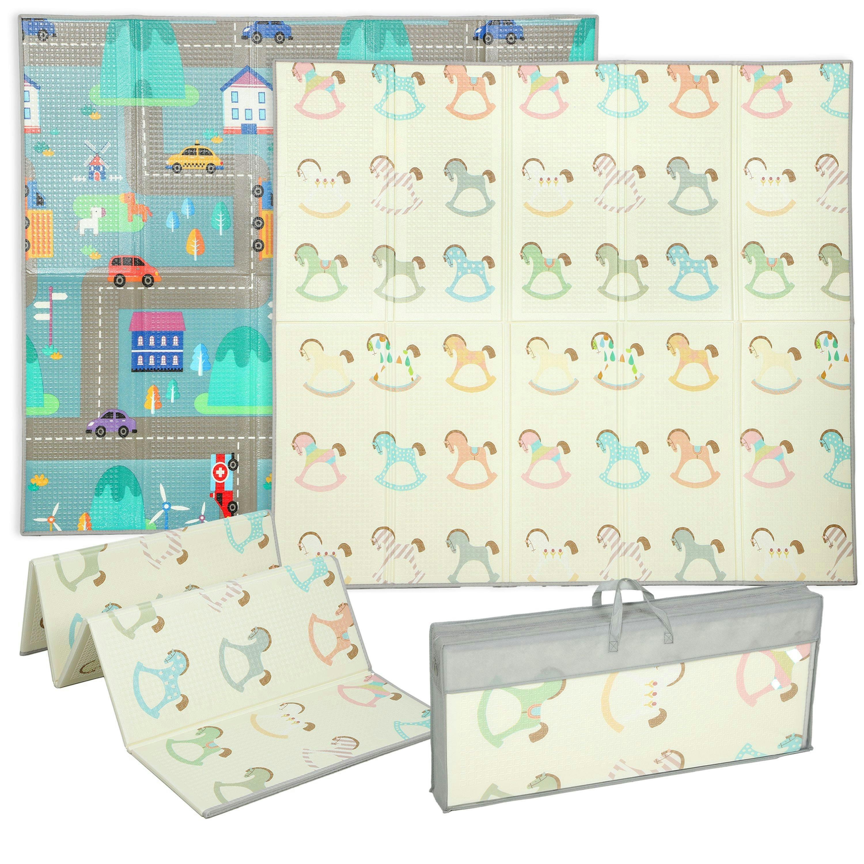 AIYAPLAY Double-Sided Foldable Baby Mat Reversible Floor Mat 200L x 180W cm , view 2 of 6