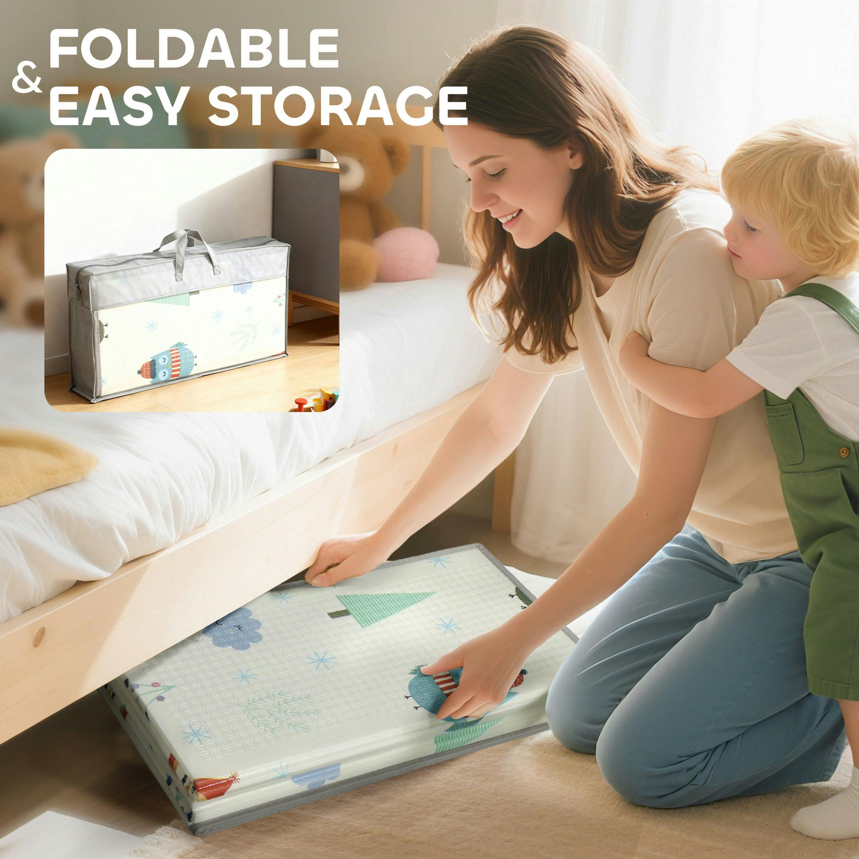 AIYAPLAY Baby Play Mat, Foldable Waterproof, Reversible, 200L x 150W cm , view 4 of 6