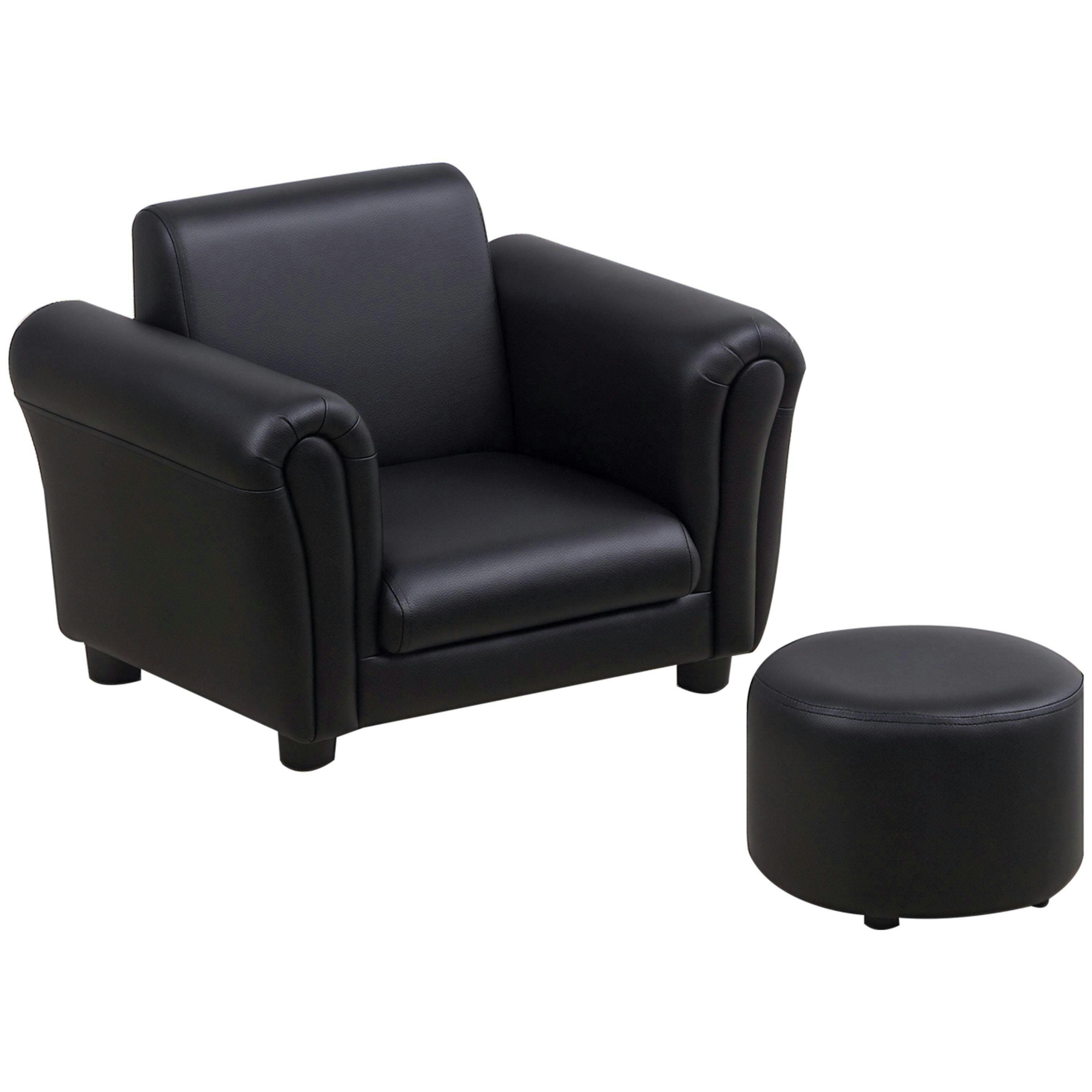 HOMCOM Children's Armchairs Toddler Chair Sofa Single Seater Childrens Armrest w/ Footstool , view 2 of 6