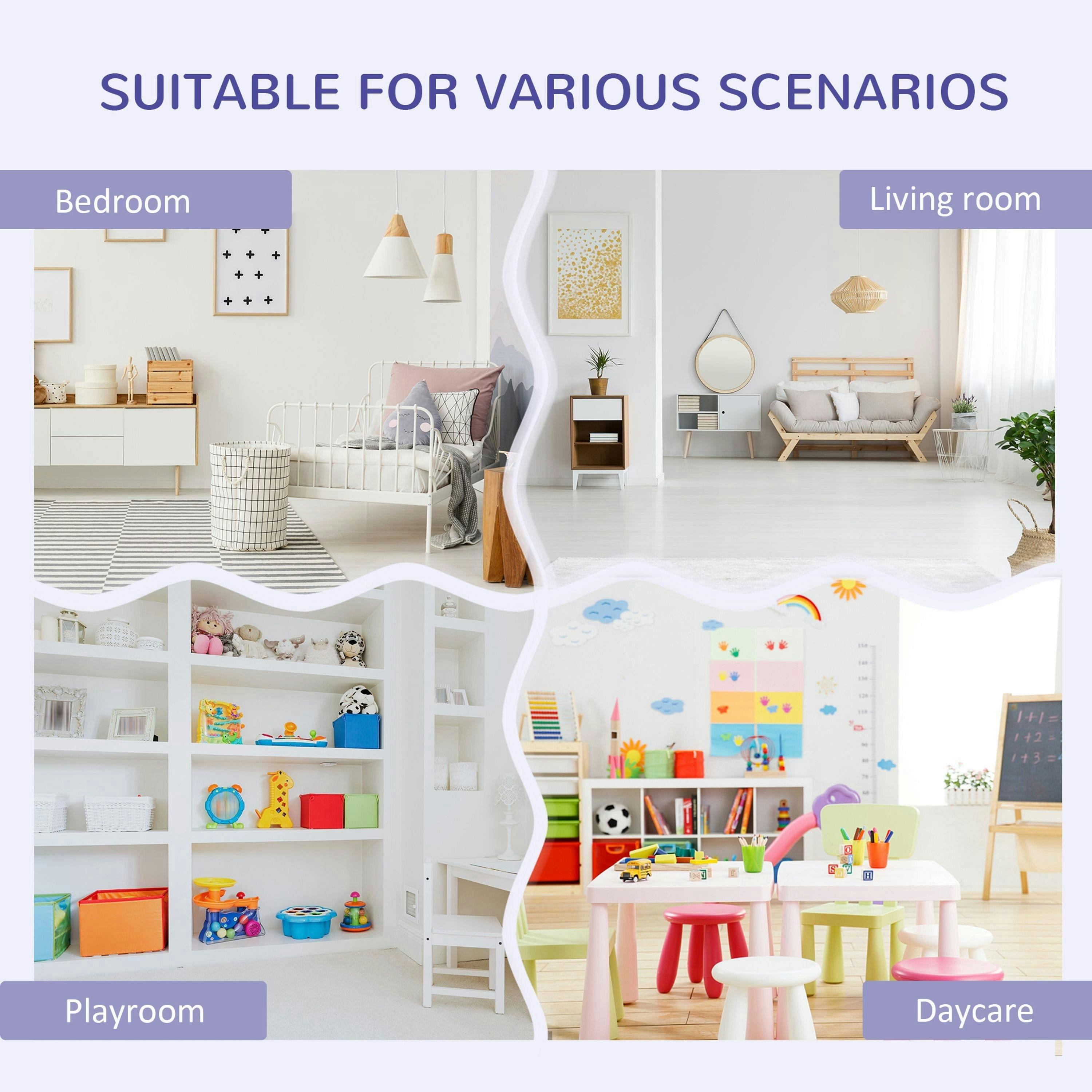 HOMCOM Kids Bookcase Shelf Storage Cabinet Unit, Living Room Sideboard w/ Six Compartments for Toys, Books - Grey , view 6 of 6