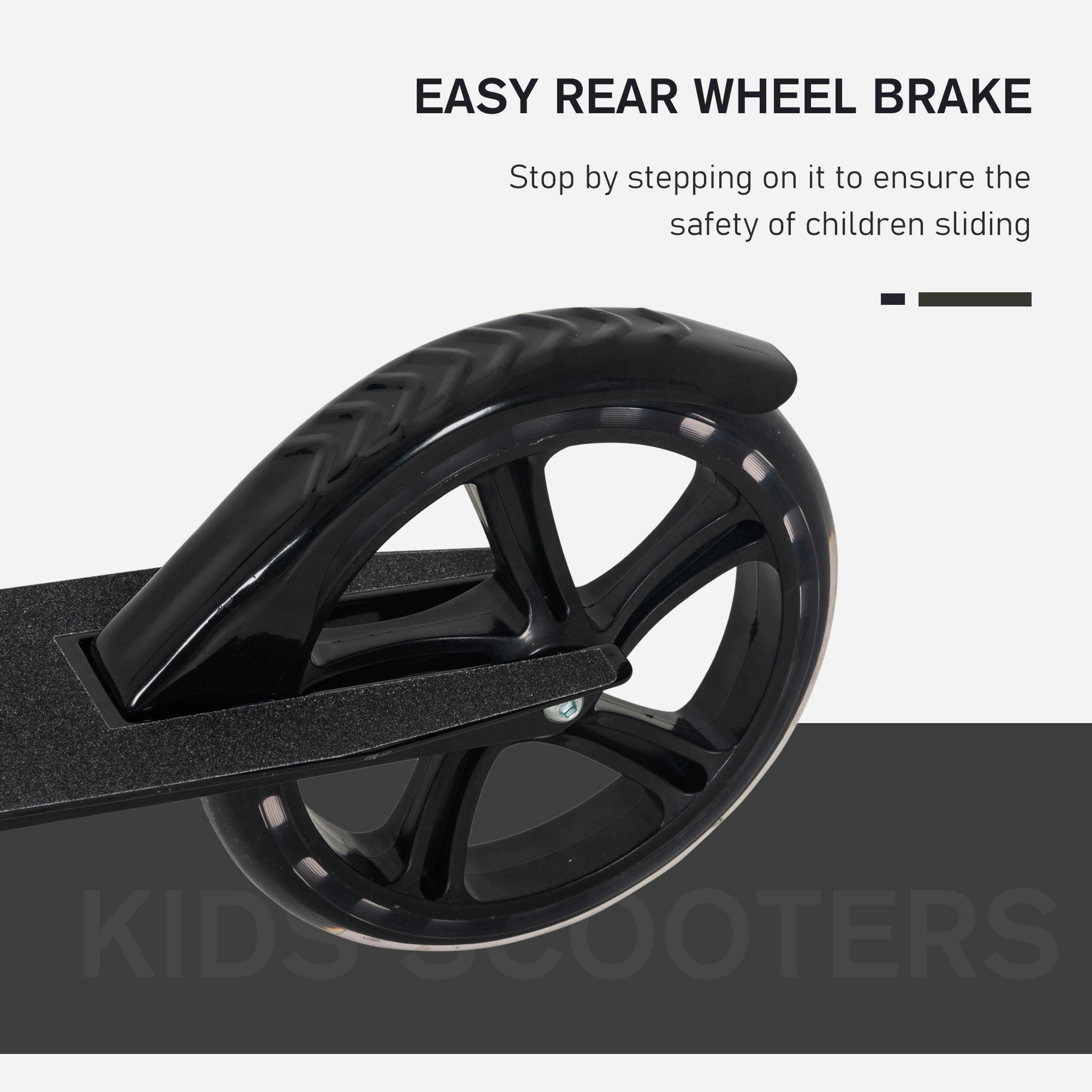 HOMCOM Kids Scooter Teenager Kick Scooter Foldable 4 Levels Adjustable Height with Rear Fender Brake for 7-14 Years , view 4 of 6