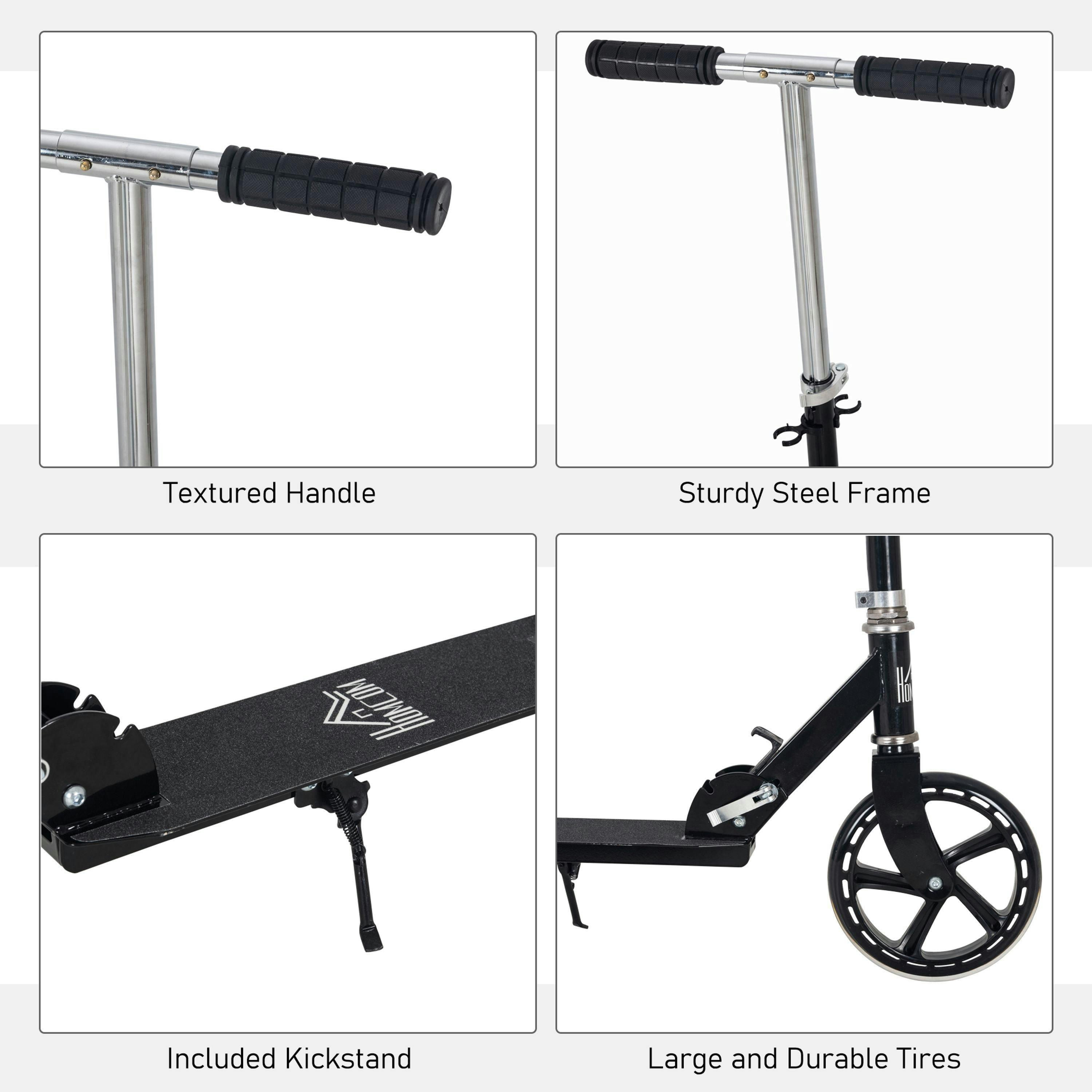HOMCOM Kids Scooter Teenager Kick Scooter Foldable 4 Levels Adjustable Height with Rear Fender Brake for 7-14 Years , view 6 of 6