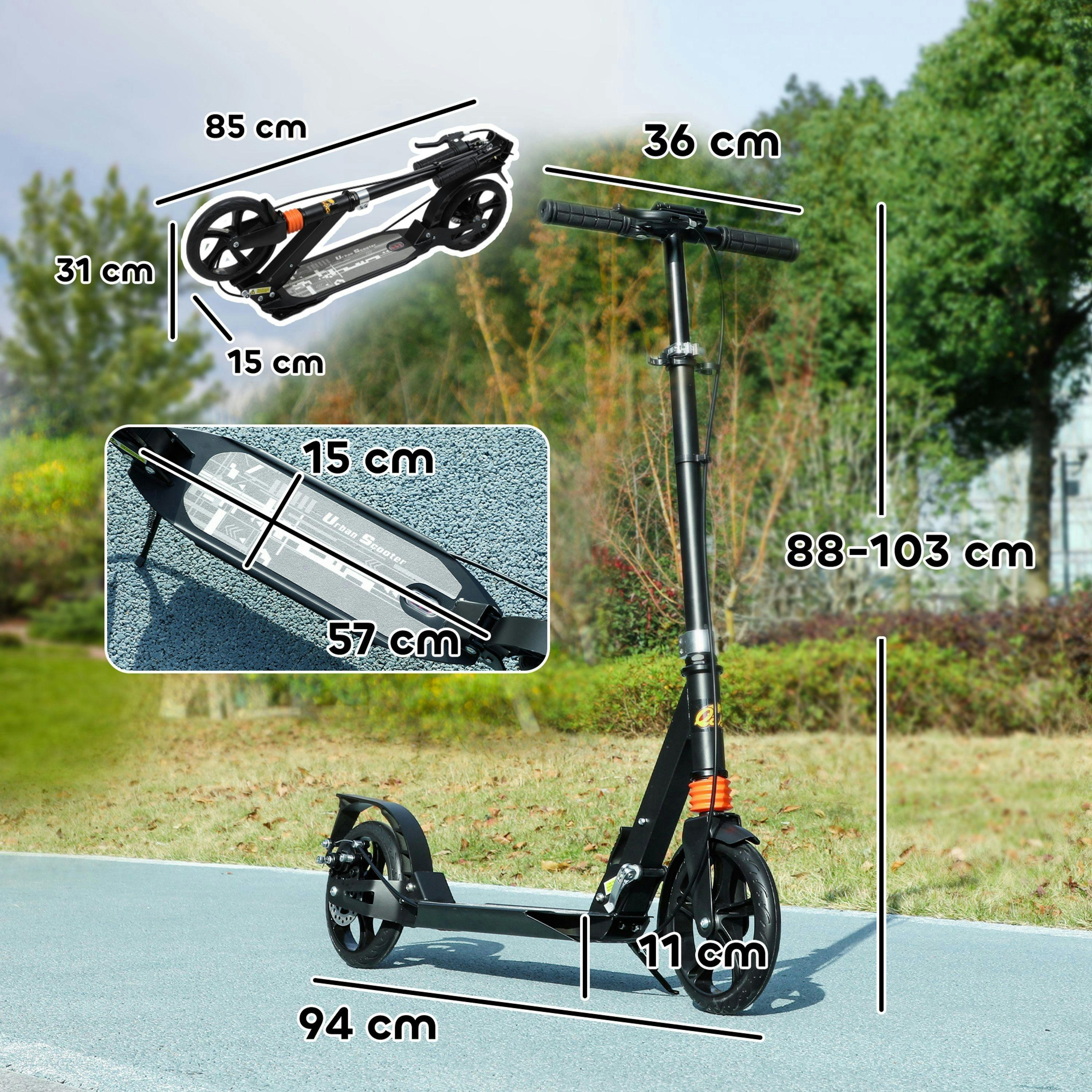 AIYAPLAY Kids Scooter for Ages 6-12 Years, Foldable Kick Scooter with 4 Levels, Adjustable Handlebar, Dual Brake System, 200mm Wheels, ABEC-7 Bearings , view 3 of 6