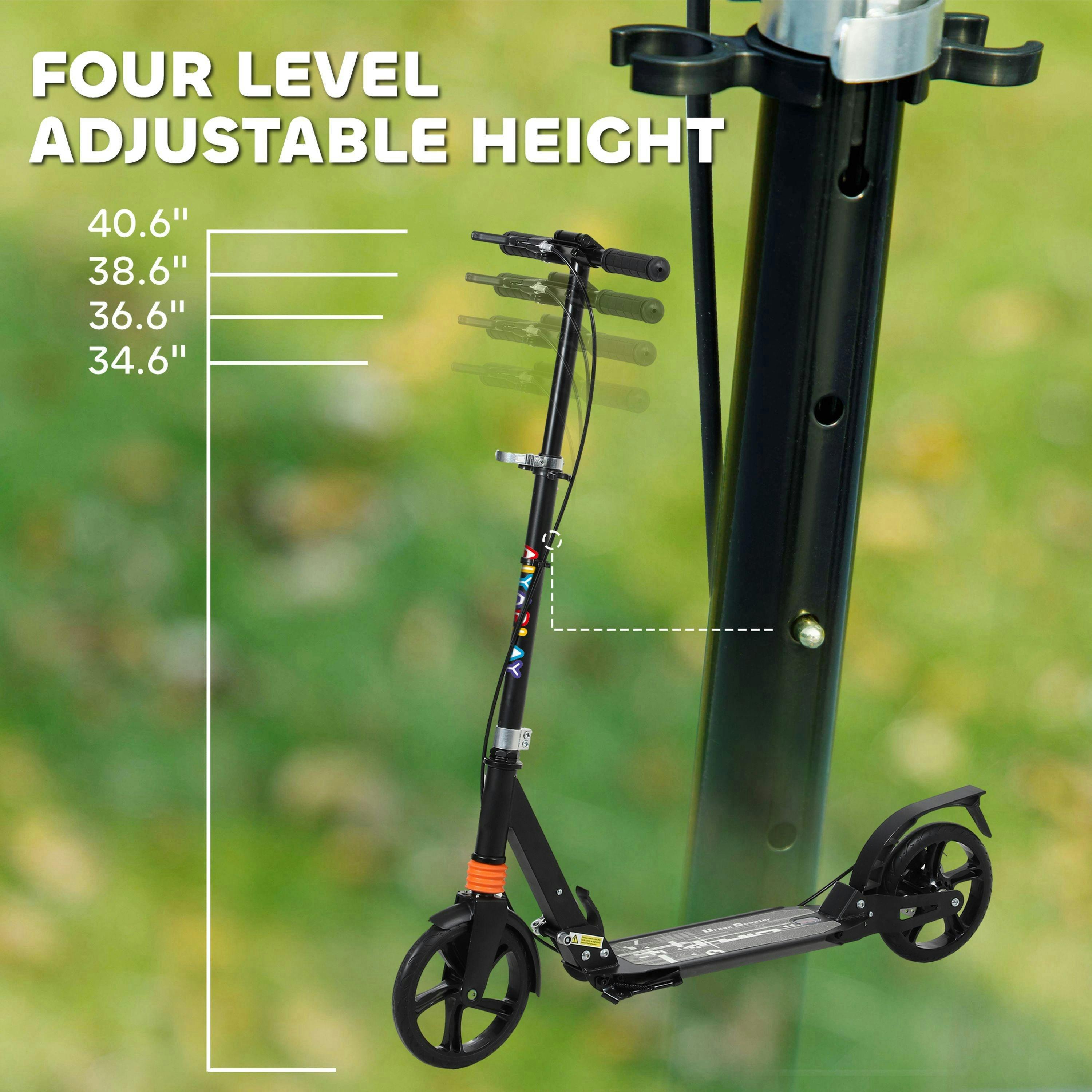 AIYAPLAY Kids Scooter for Ages 6-12 Years, Foldable Kick Scooter with 4 Levels, Adjustable Handlebar, Dual Brake System, 200mm Wheels, ABEC-7 Bearings , view 4 of 6