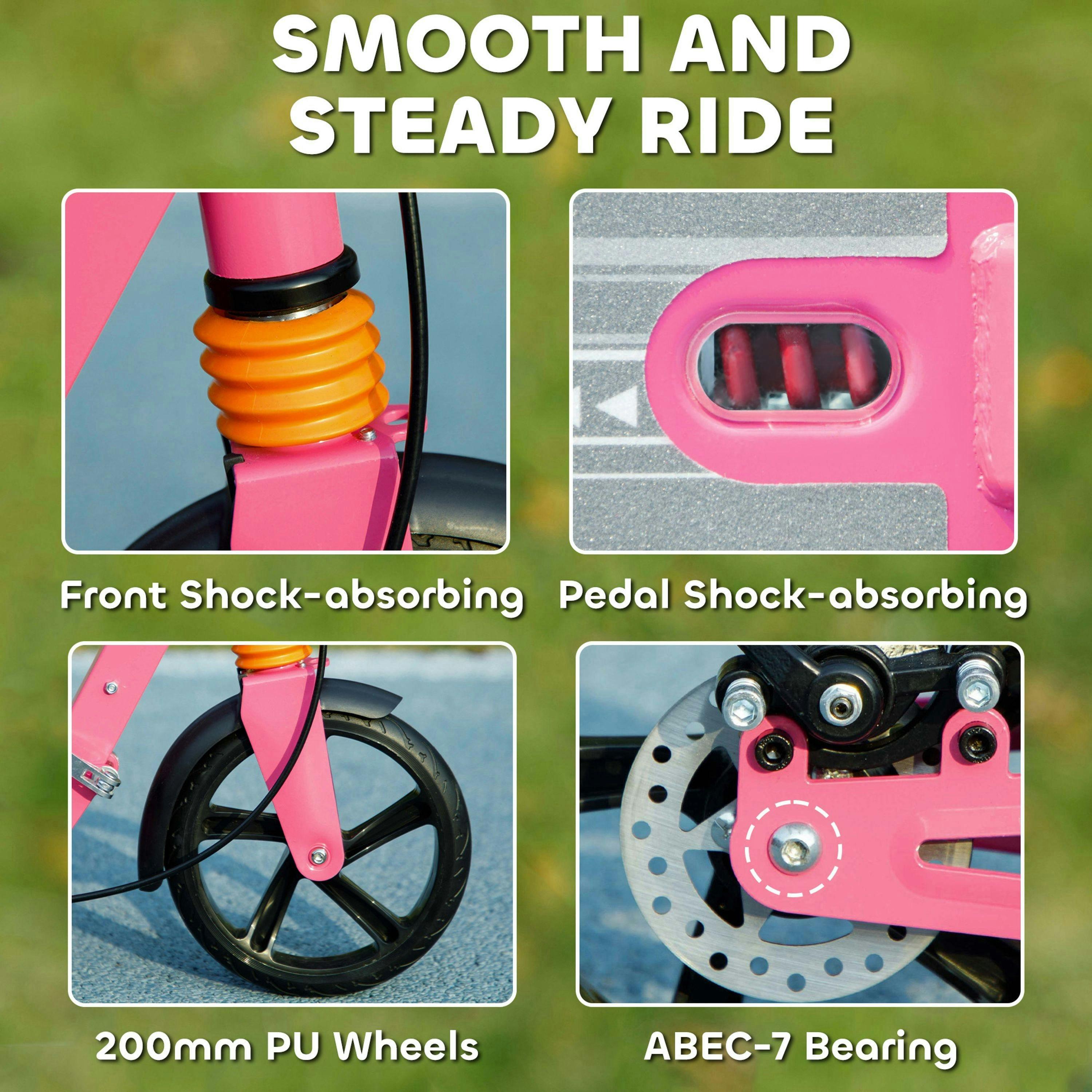 AIYAPLAY Kids Scooter for Ages 6-12 Years, Foldable Kick Scooter with 4 Levels, Adjustable Handlebar, Dual Brake System, 200mm Wheels, ABEC-7 Bearings , view 6 of 6