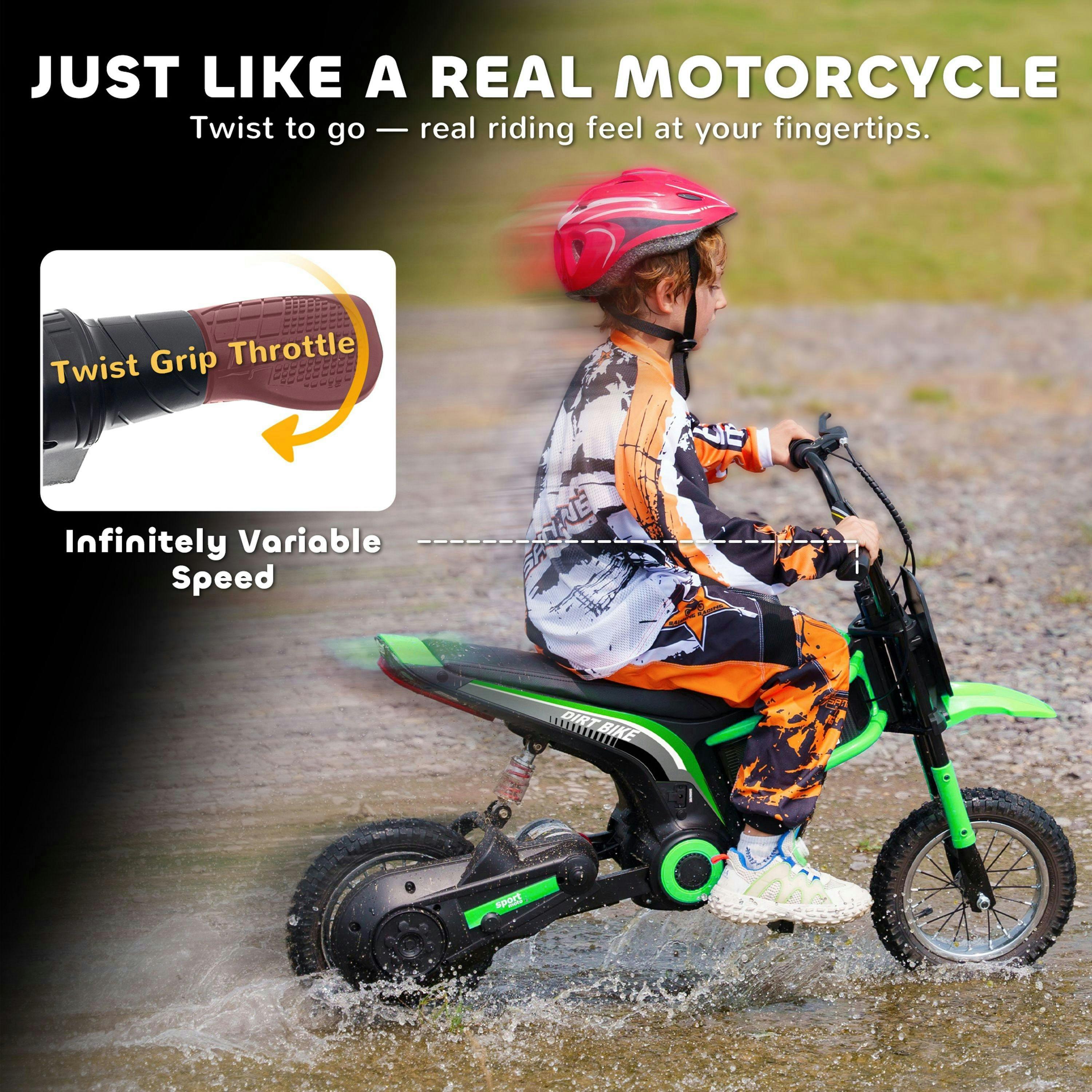 HOMCOM 24V Kids Electric Motorbike Ride On Motorcycle Ages 8-12 Years , view 4 of 6