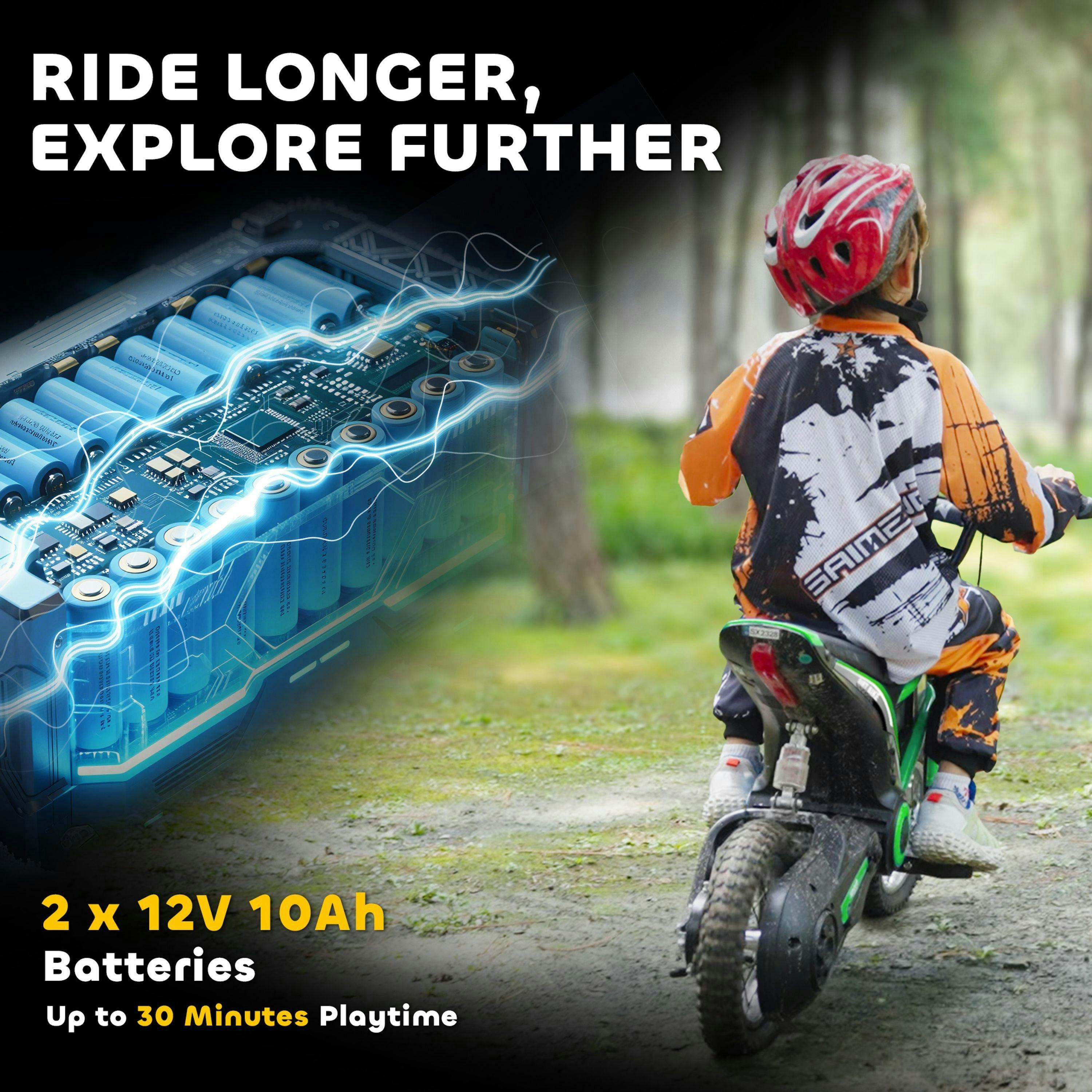 HOMCOM 24V Kids Electric Motorbike Ride On Motorcycle Ages 8-12 Years , view 6 of 6