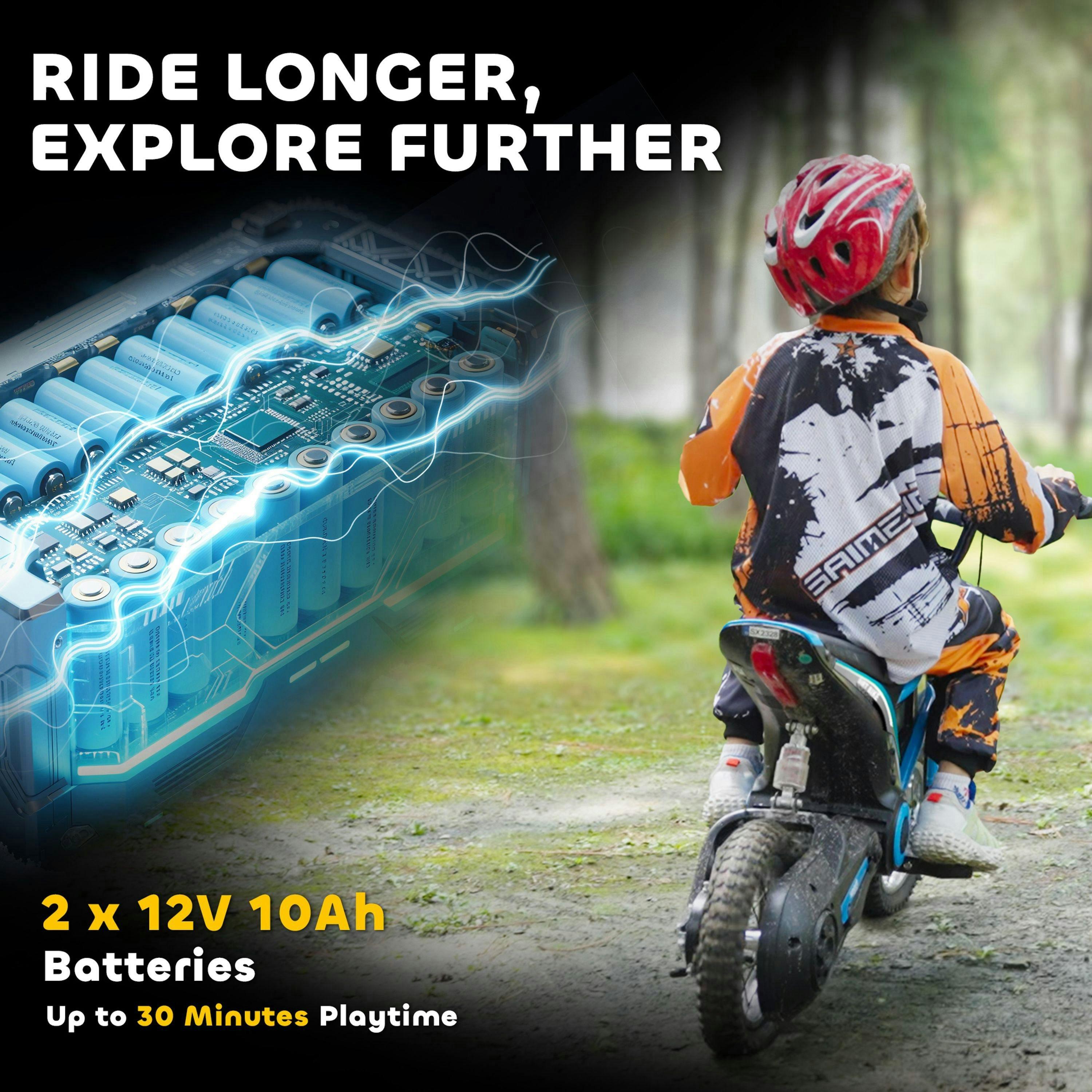 HOMCOM 24V Kids Electric Motorbike Ride On Motorcycle Ages 8-12 Years , view 6 of 6