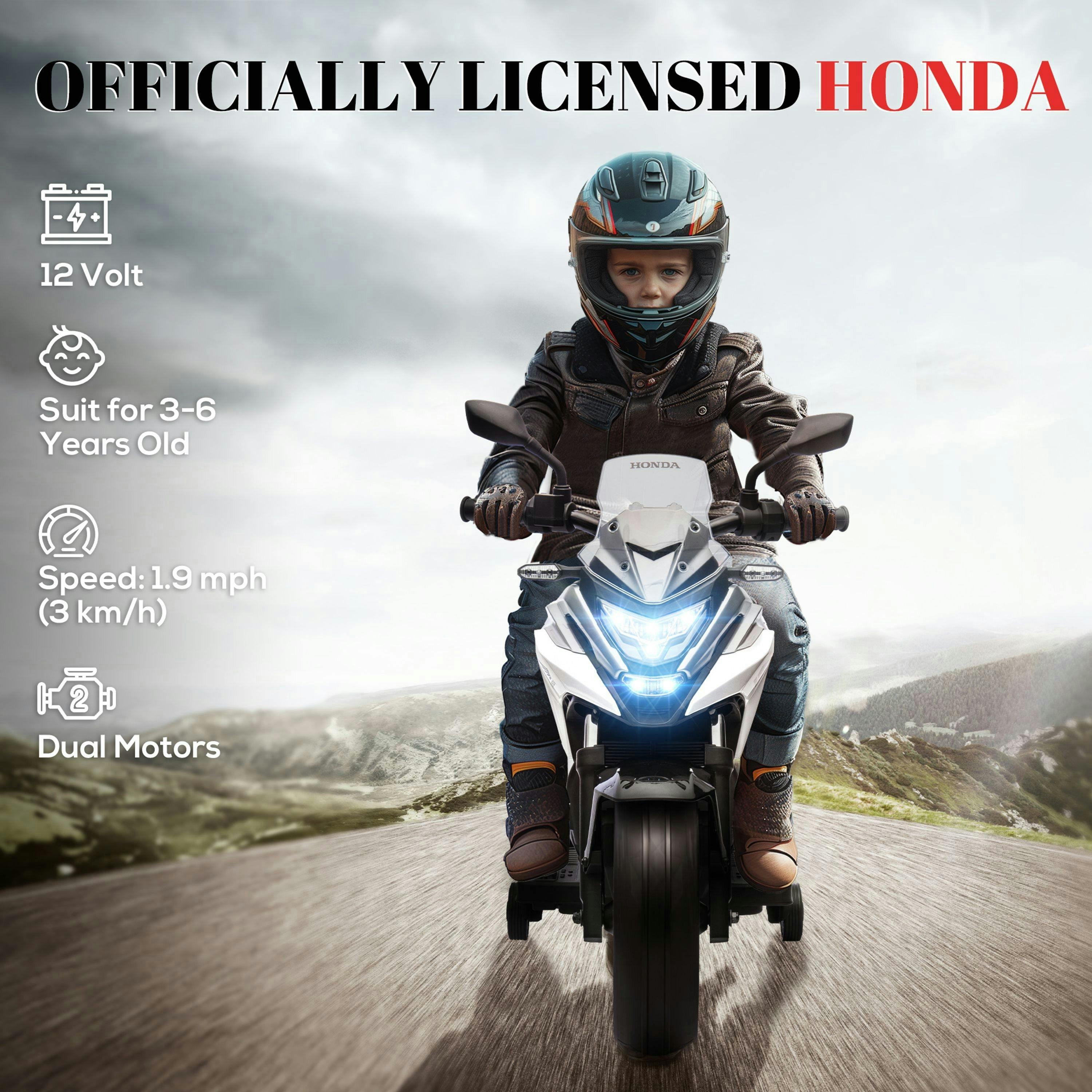 AIYAPLAY Honda Licensed 12V Kids Electric Motorbike for 3-6 Years , view 4 of 6