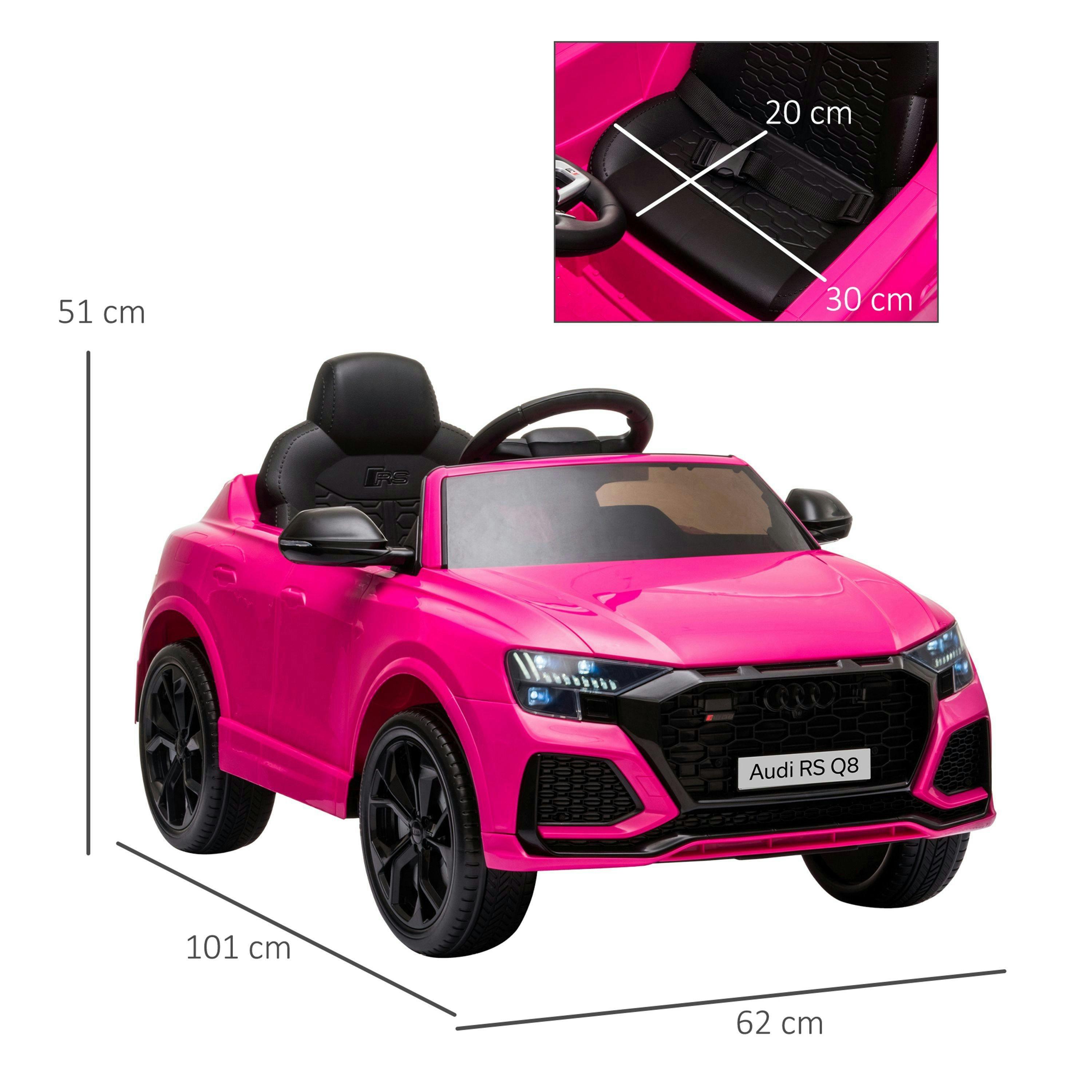 HOMCOM Audi RS Q8 Licensed Kids Electric Car, 6V 7Ah Kids' Electric Ride on with Remote Control, 7Ah Big Battery, Lights Bluetooth, Music USB, for 3-5 Years Old , view 3 of 6