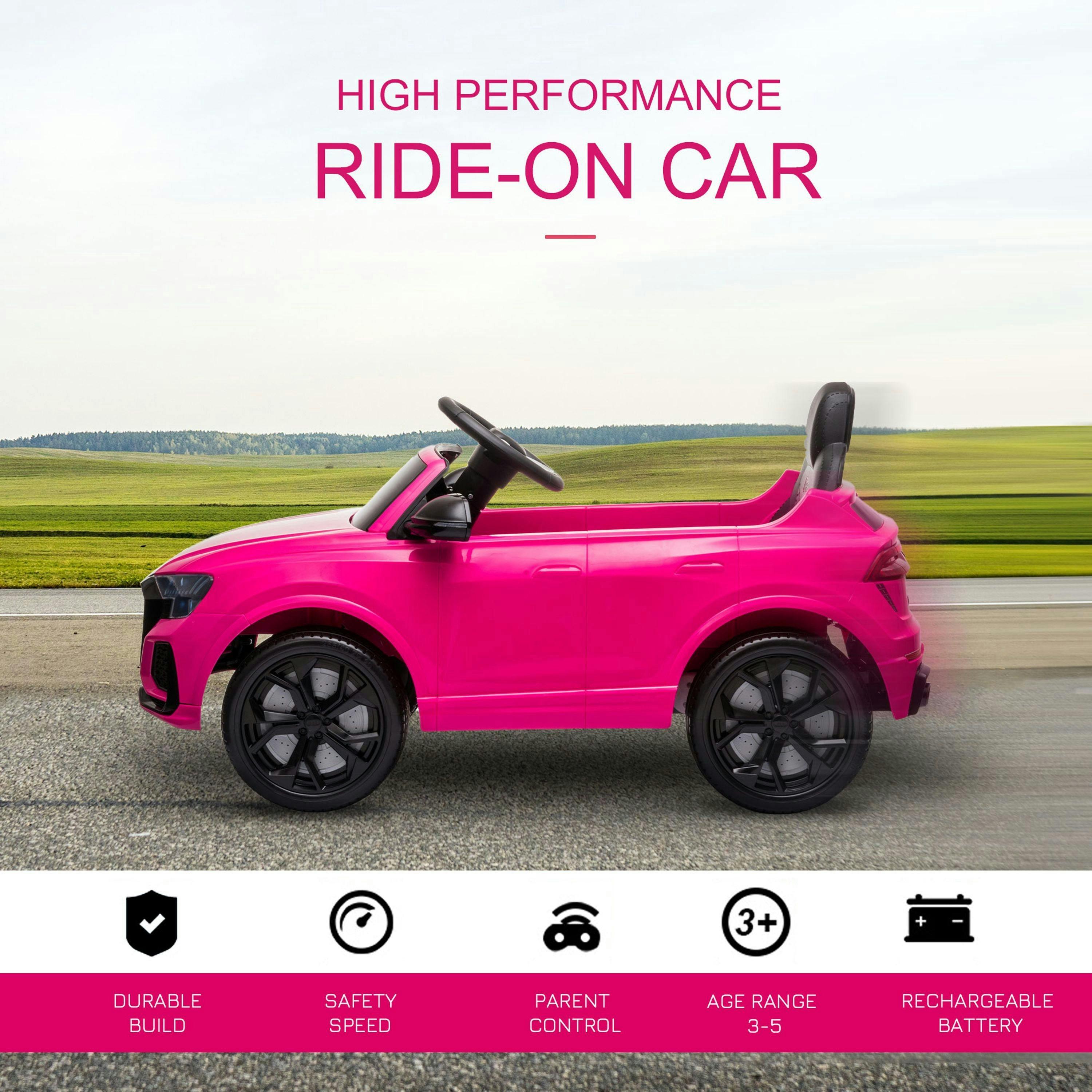 HOMCOM Audi RS Q8 Licensed Kids Electric Car, 6V 7Ah Kids' Electric Ride on with Remote Control, 7Ah Big Battery, Lights Bluetooth, Music USB, for 3-5 Years Old , view 4 of 6