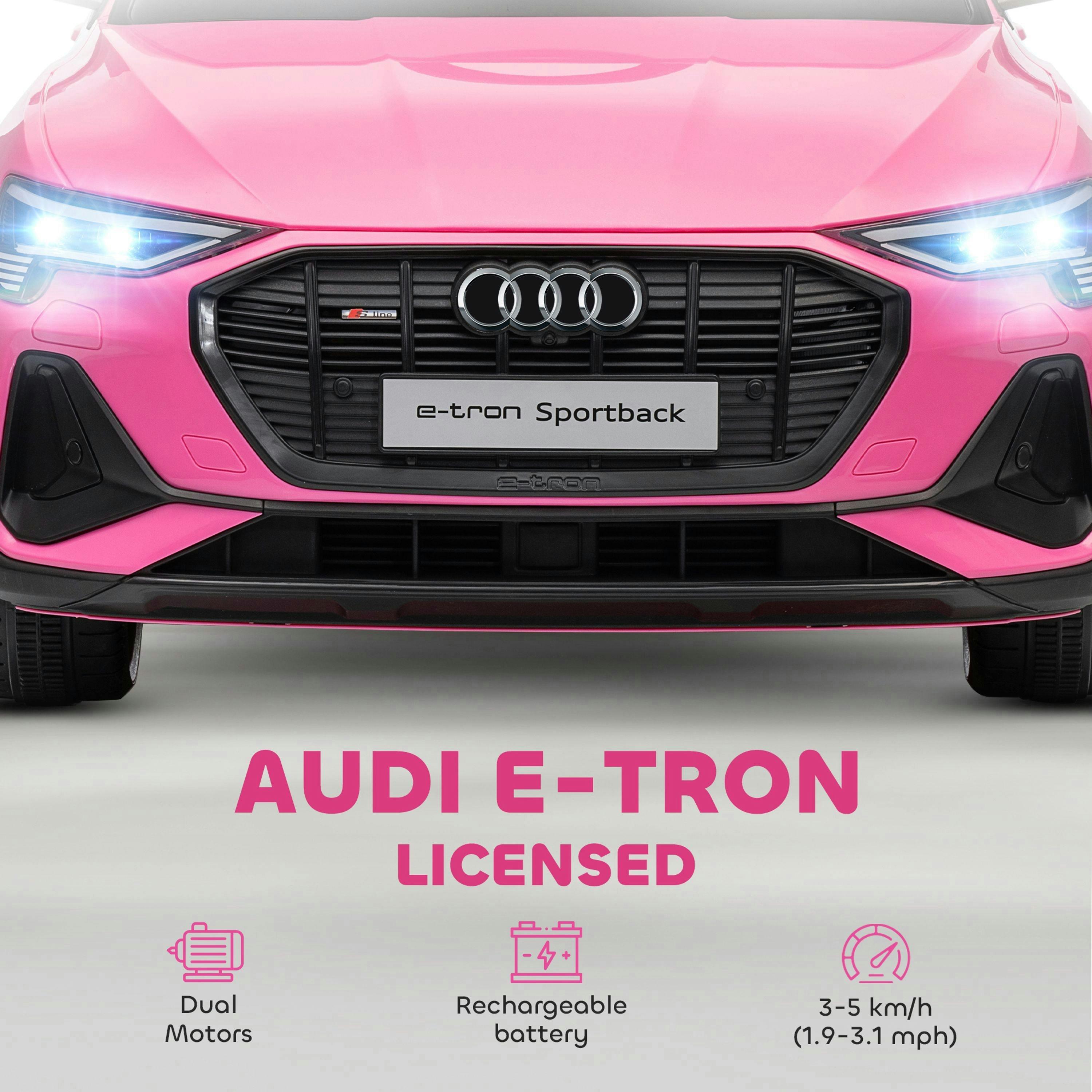 HOMCOM Audi E-tron Licensed 12V Kids Electric Ride on, Electric Car for Kids, with Parental Remote, Music Lights MP3, Suspension Wheels, for 3-5 Years , view 4 of 6