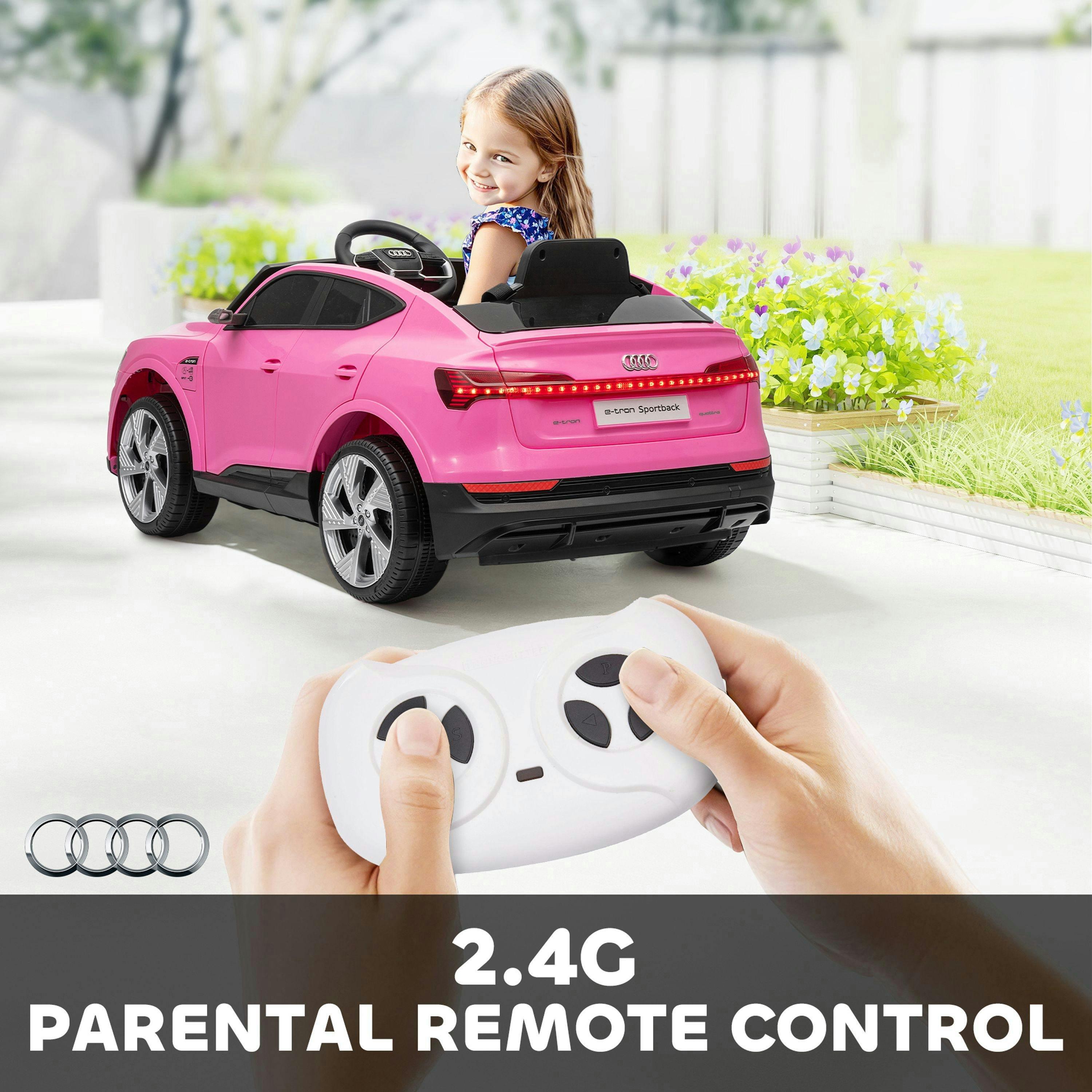 HOMCOM Audi E-tron Licensed 12V Kids Electric Ride on, Electric Car for Kids, with Parental Remote, Music Lights MP3, Suspension Wheels, for 3-5 Years , view 5 of 6