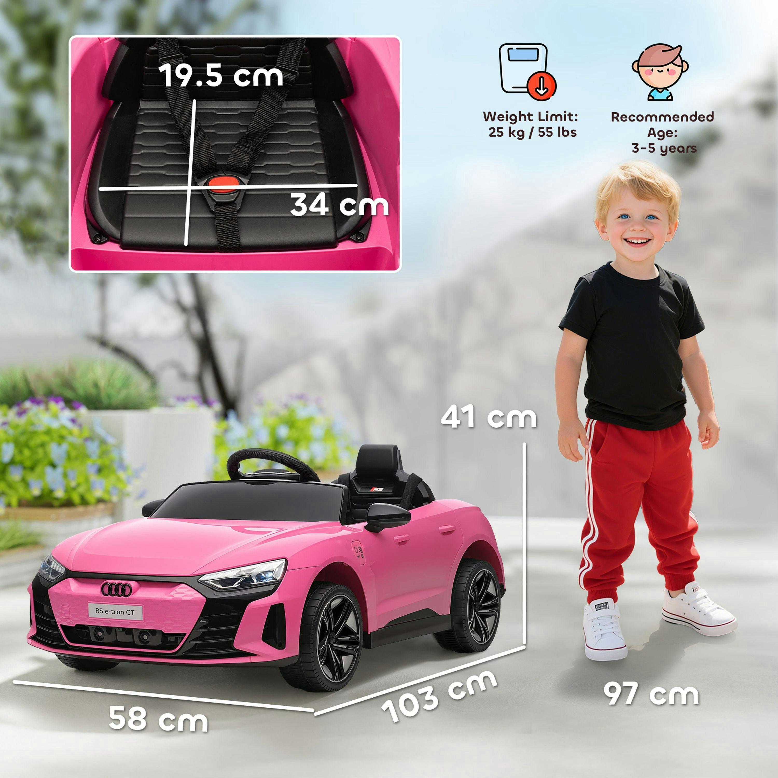 HOMCOM Audi RS e-tron GT Licensed Electric Car for Kids 12V Music , view 3 of 6