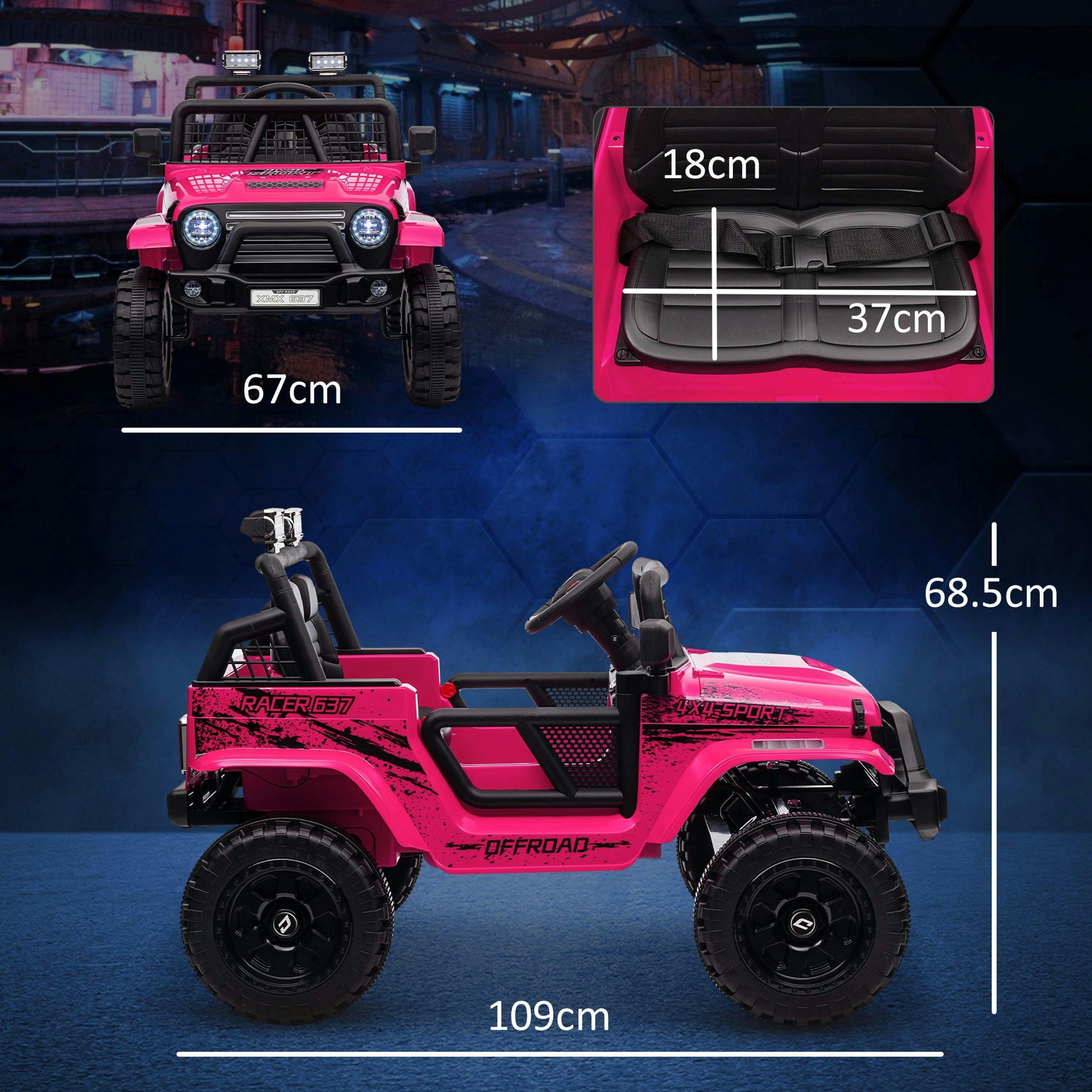 AIYAPLAY Electric Car for Kids, 12V Kids Ride On Car with 4 Spring Suspension Wheels, Parental Remote Control, Music Horn LED Lights, Blue , view 3 of 6