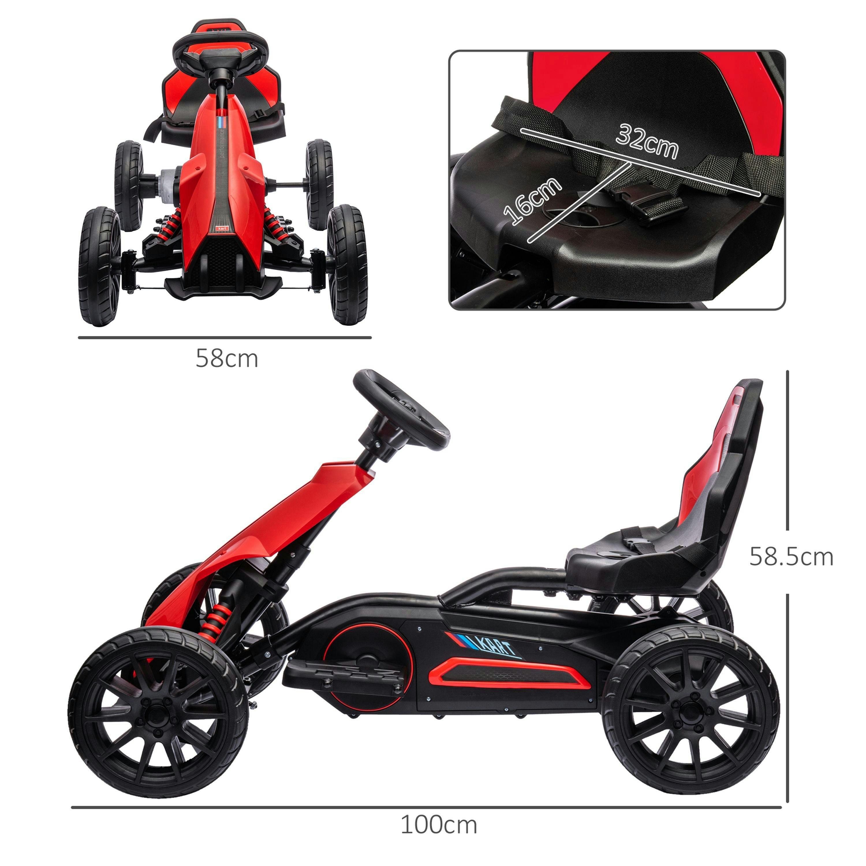 HOMCOM Electric Go Kart for Kids, 12V Battery Powered Drift Kart with Dual Speed, Forward and Reverse, Safety Belt for Boys and Girls, Ages 3-8 Years , view 3 of 6