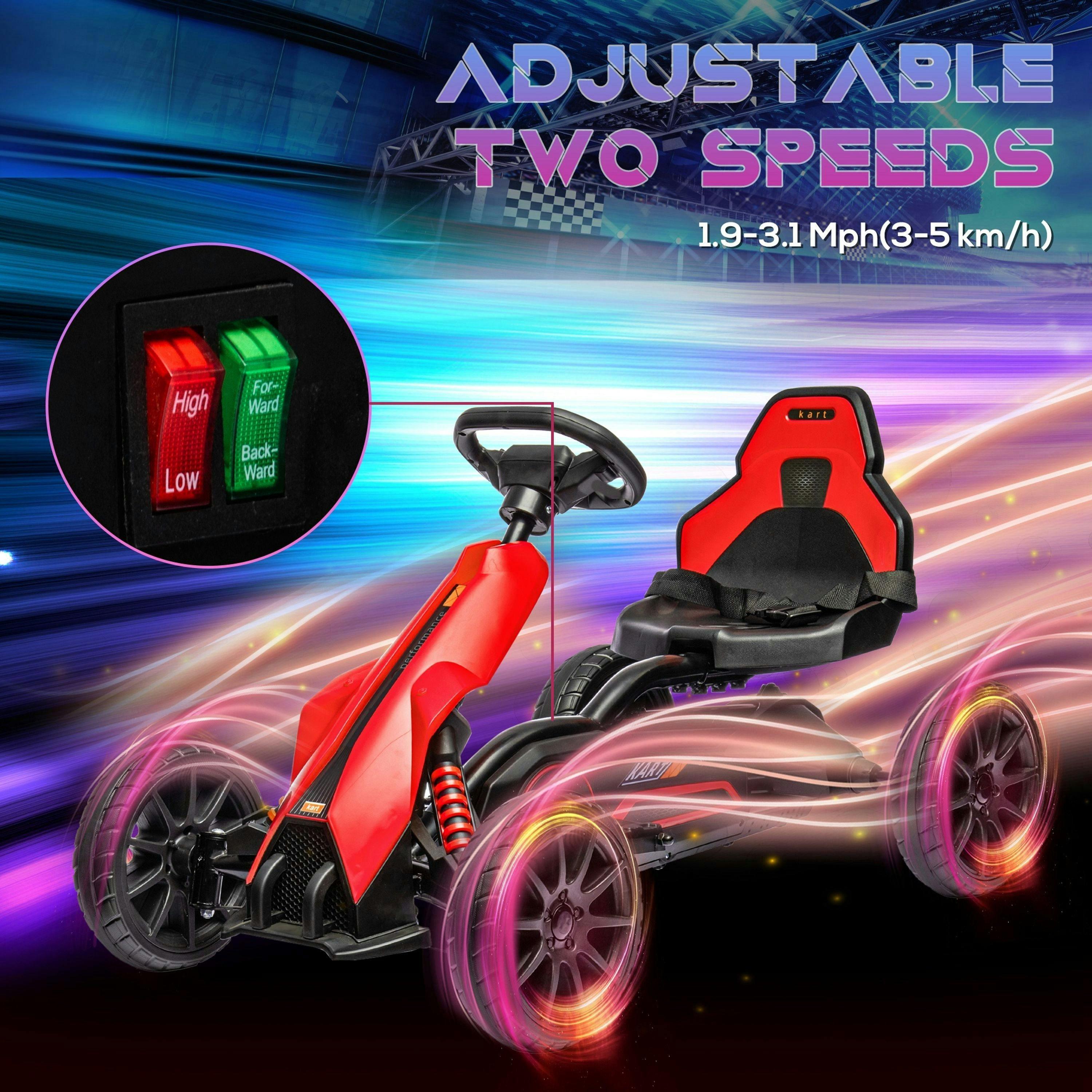 HOMCOM Electric Go Kart for Kids, 12V Battery Powered Drift Kart with Dual Speed, Forward and Reverse, Safety Belt for Boys and Girls, Ages 3-8 Years , view 5 of 6