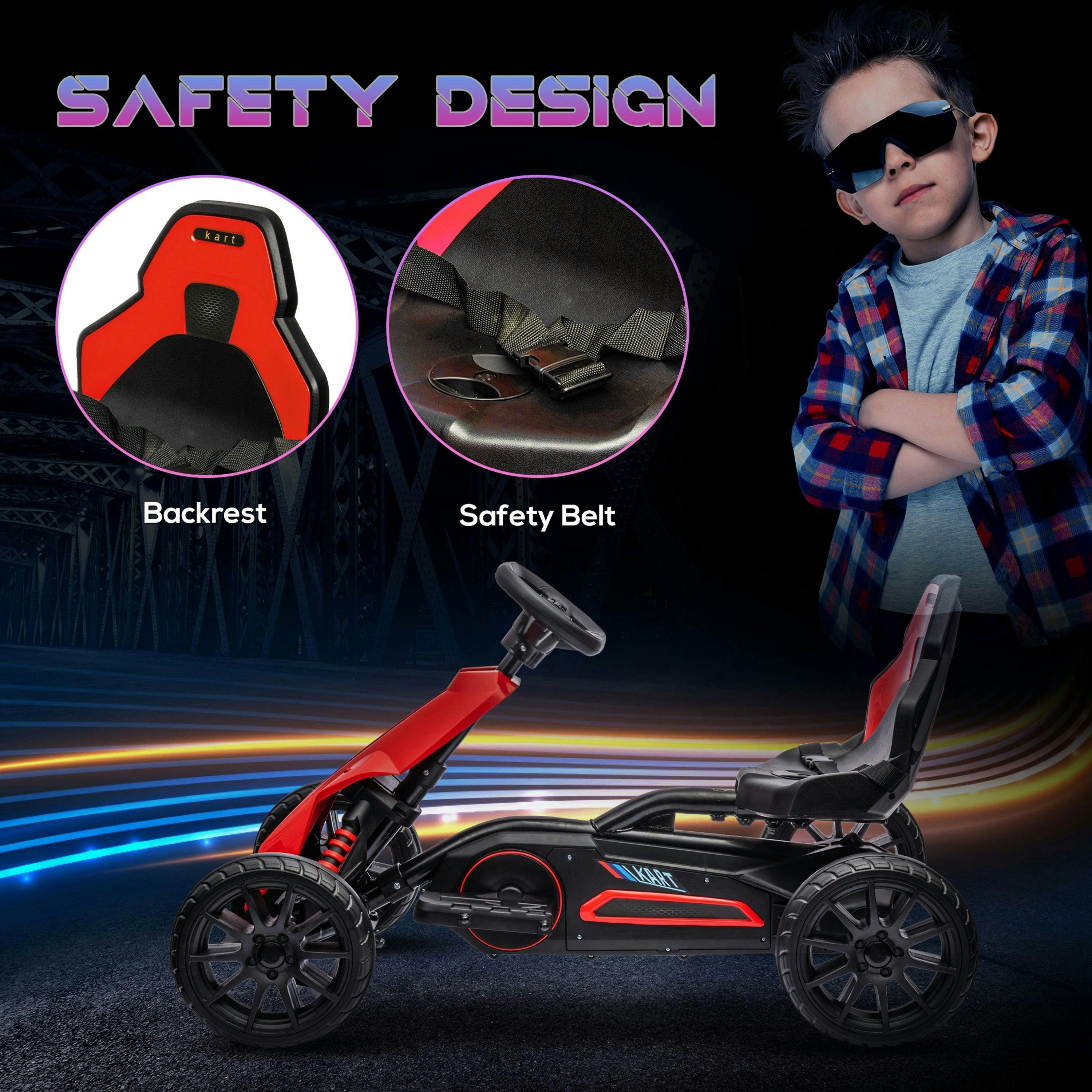 HOMCOM Electric Go Kart for Kids, 12V Battery Powered Drift Kart with Dual Speed, Forward and Reverse, Safety Belt for Boys and Girls, Ages 3-8 Years , view 6 of 6