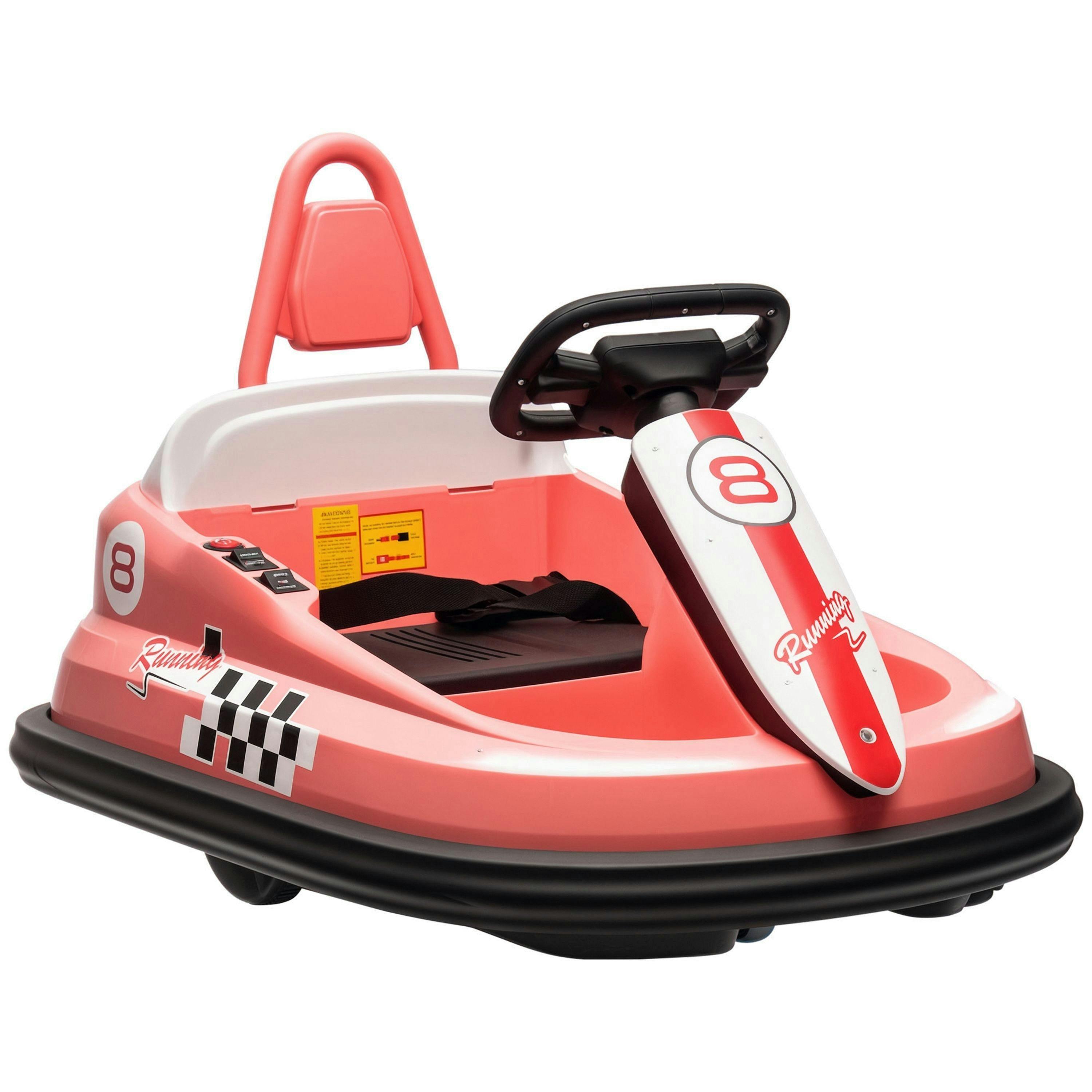 HOMCOM Kids Bumper Car 360° Rotation Spin Waltzer Car 6V Electric Ride On Car with 2 Speeds, Music, Lights for 18-48 Months , view 2 of 6