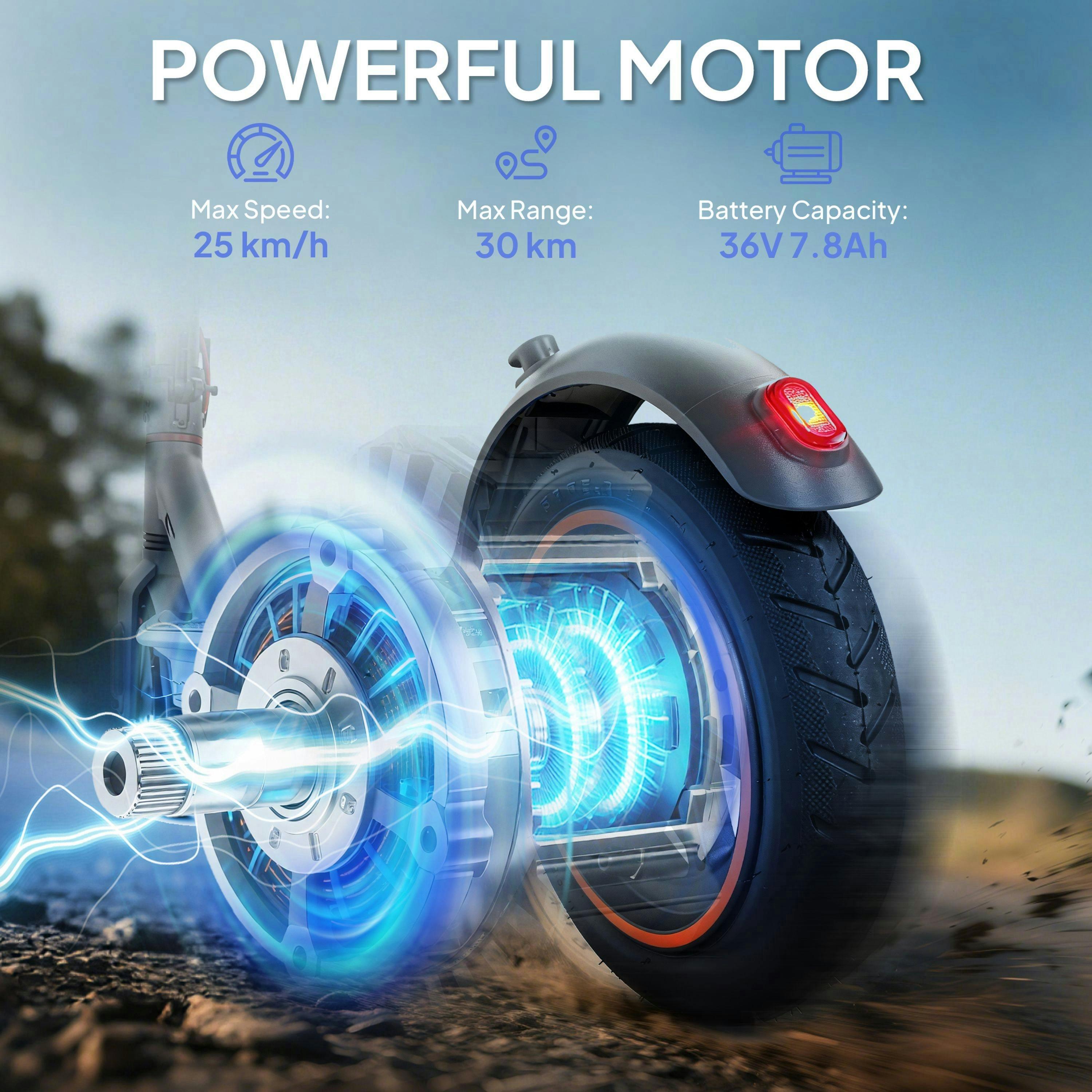 SPORTNOW Electric Scooter, Folding E-Scooter with 350W Motor, 30km Range , view 4 of 6