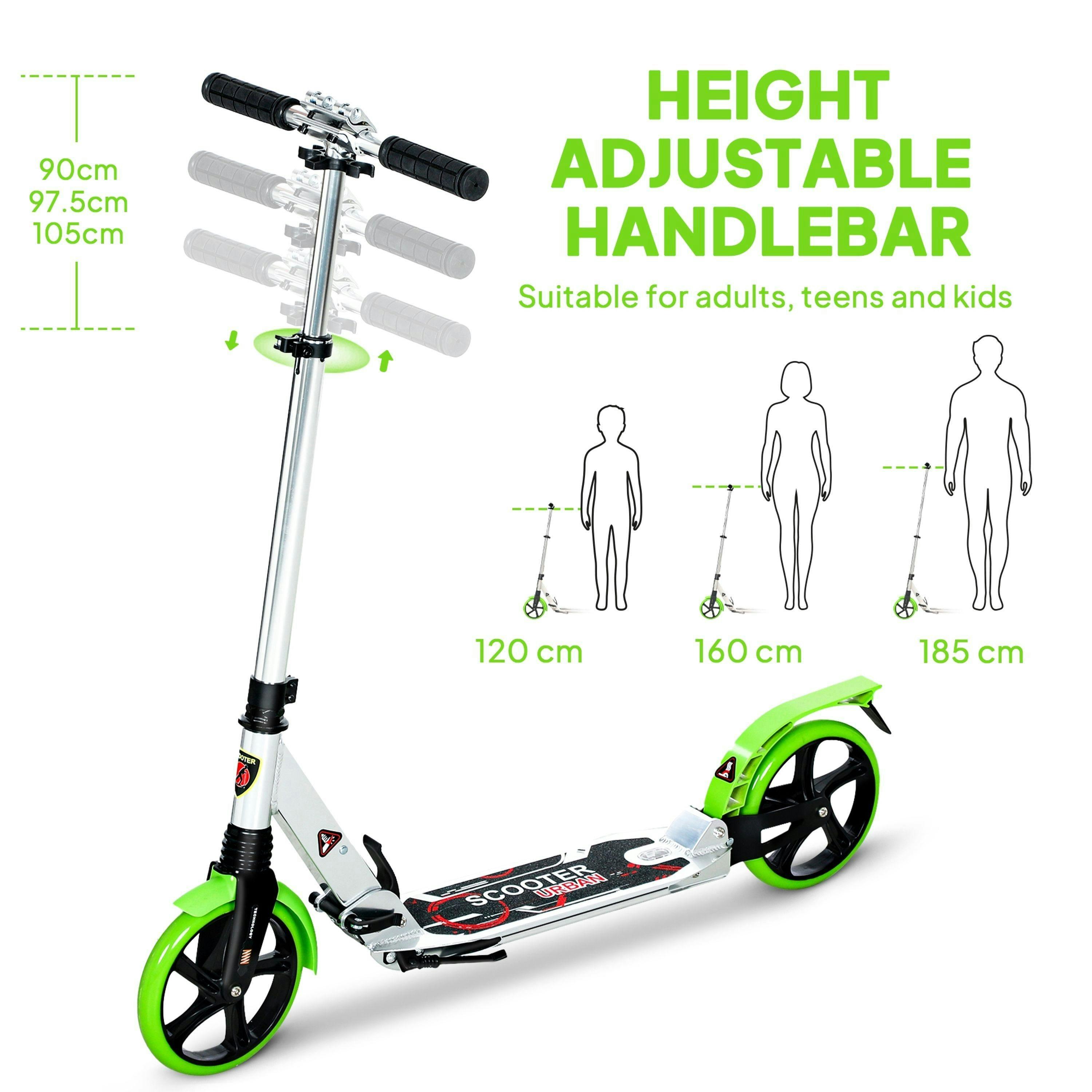 HOMCOM Folding Kick Scooter with Big Wheels for 14+ Teens Adult , view 3 of 5