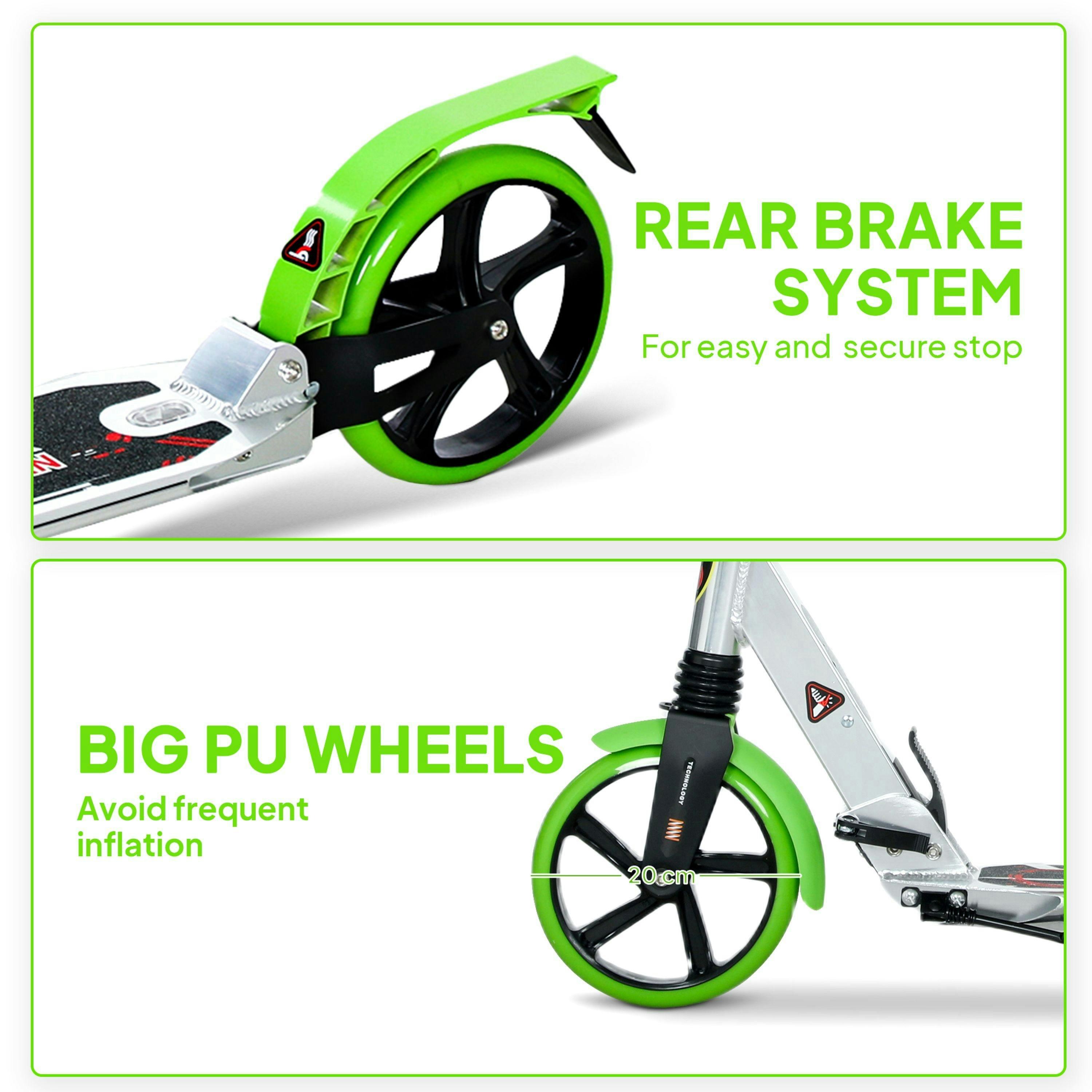 HOMCOM Folding Kick Scooter with Big Wheels for 14+ Teens Adult , view 4 of 5