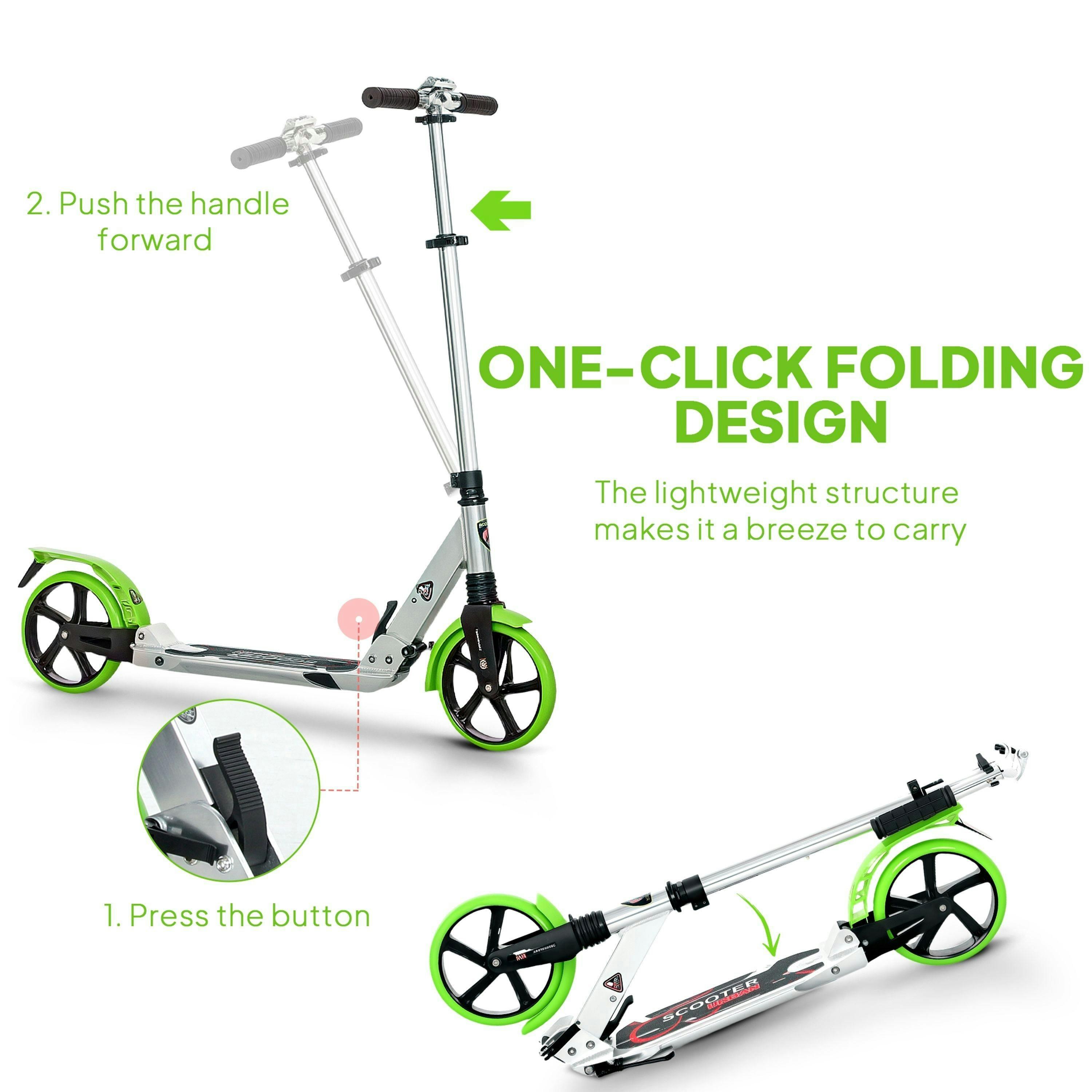 HOMCOM Folding Kick Scooter with Big Wheels for 14+ Teens Adult , view 5 of 5