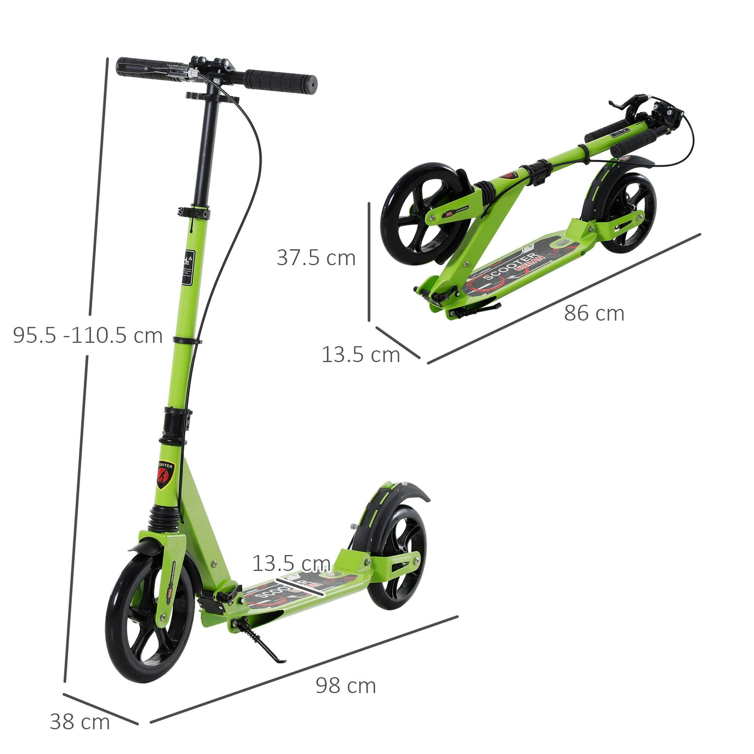 HOMCOM Teens Adult Kick Scooter Fold Adjust 14+ , view 2 of 5